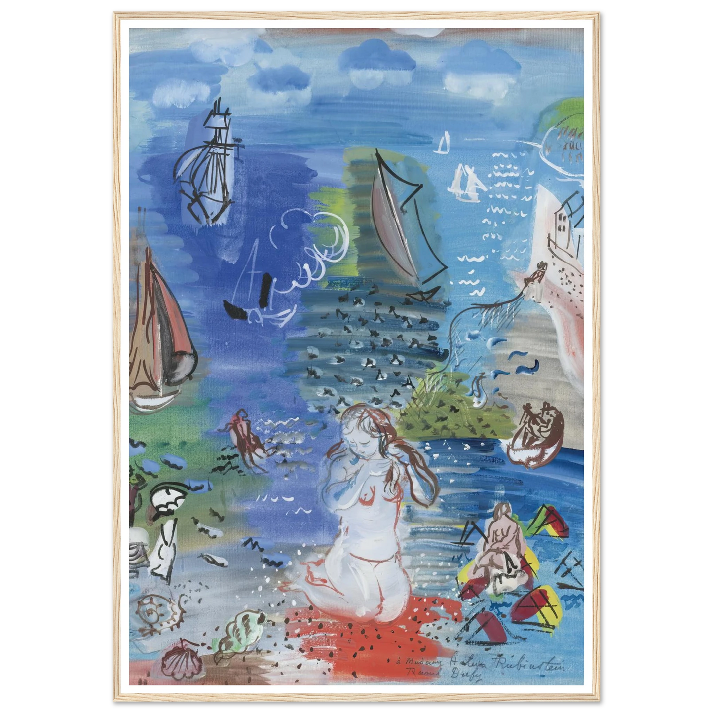 Amphitrite (1939) Art Print | Raoul Dufy - Framed Poster - 30x40 cm / 12x16″ - Black frame