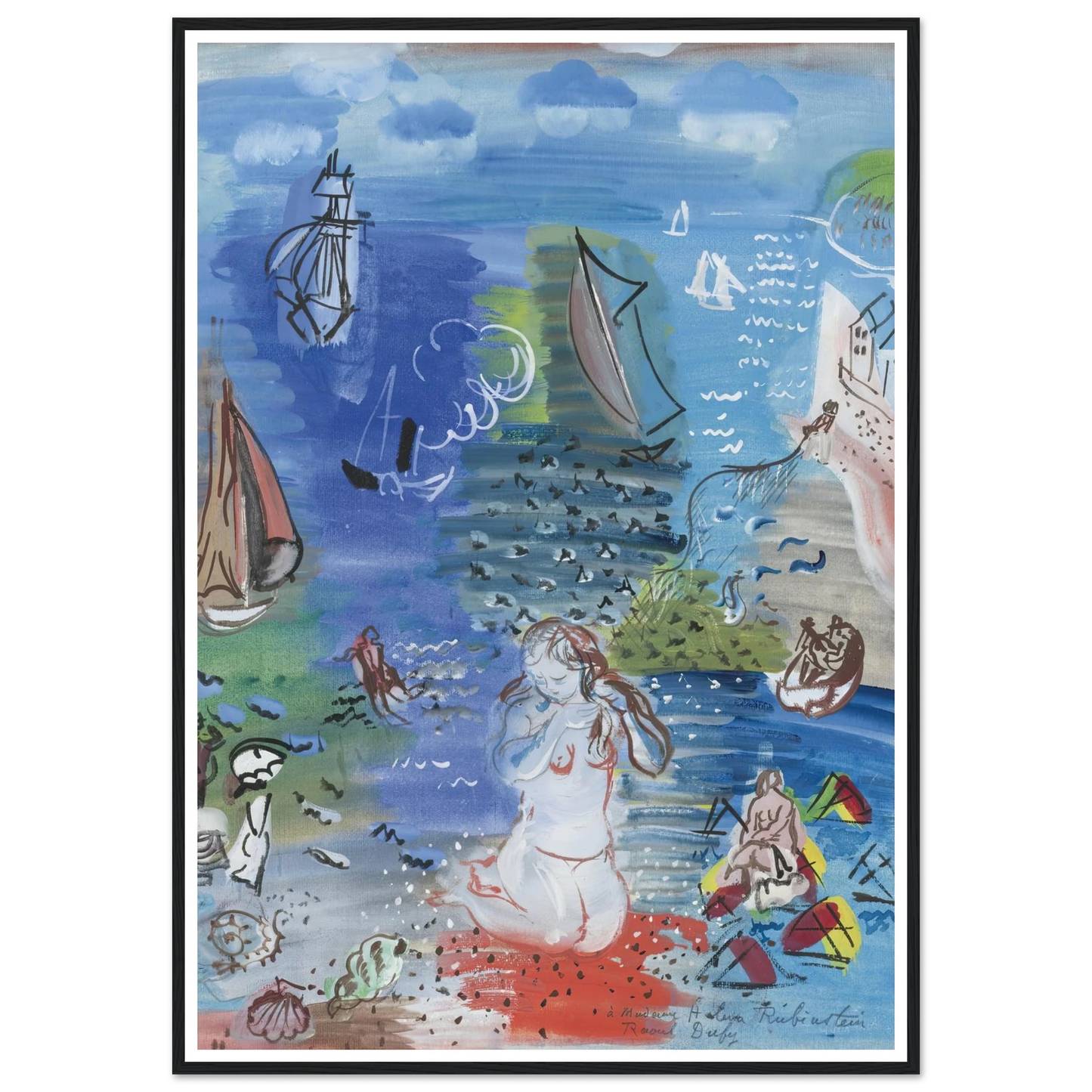 Amphitrite (1939) Art Print | Raoul Dufy - Framed Poster - 30x40 cm / 12x16″ - Black frame