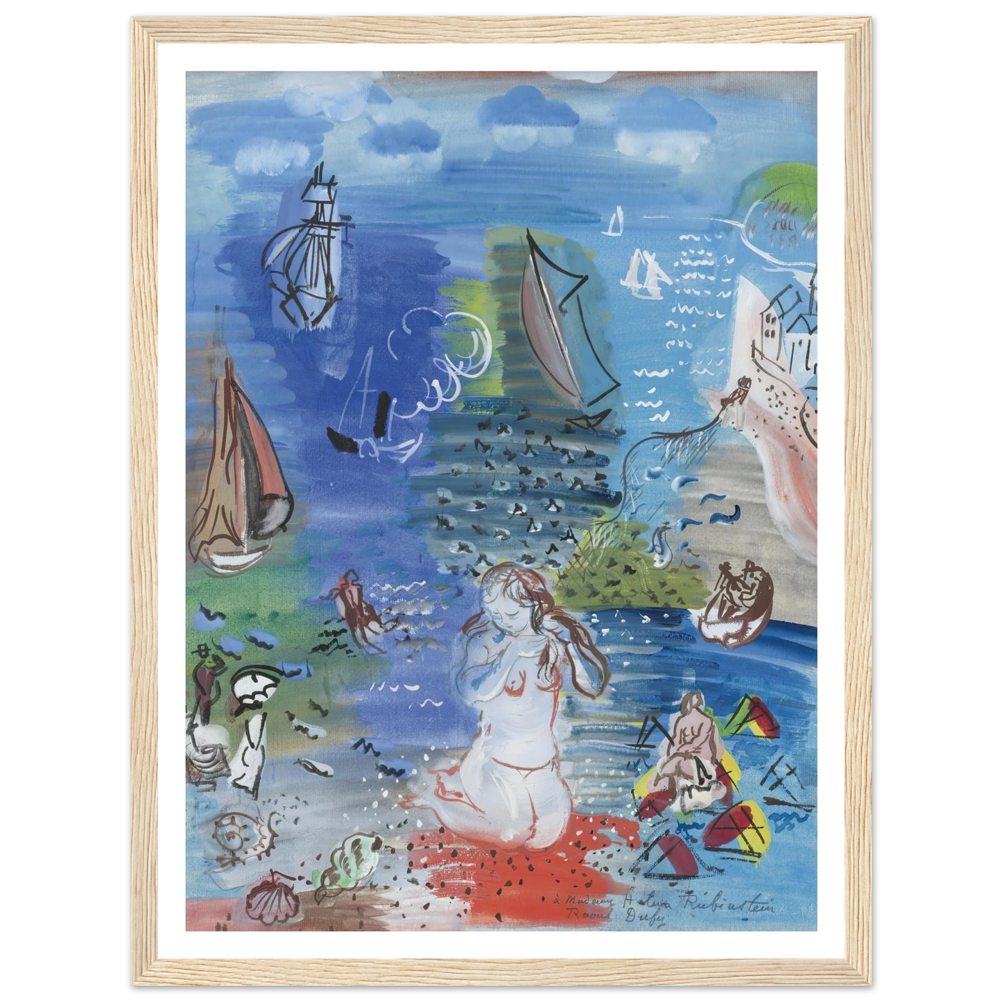 Amphitrite (1939) Art Print | Raoul Dufy - Framed Poster - 30x40 cm / 12x16″ - Black frame