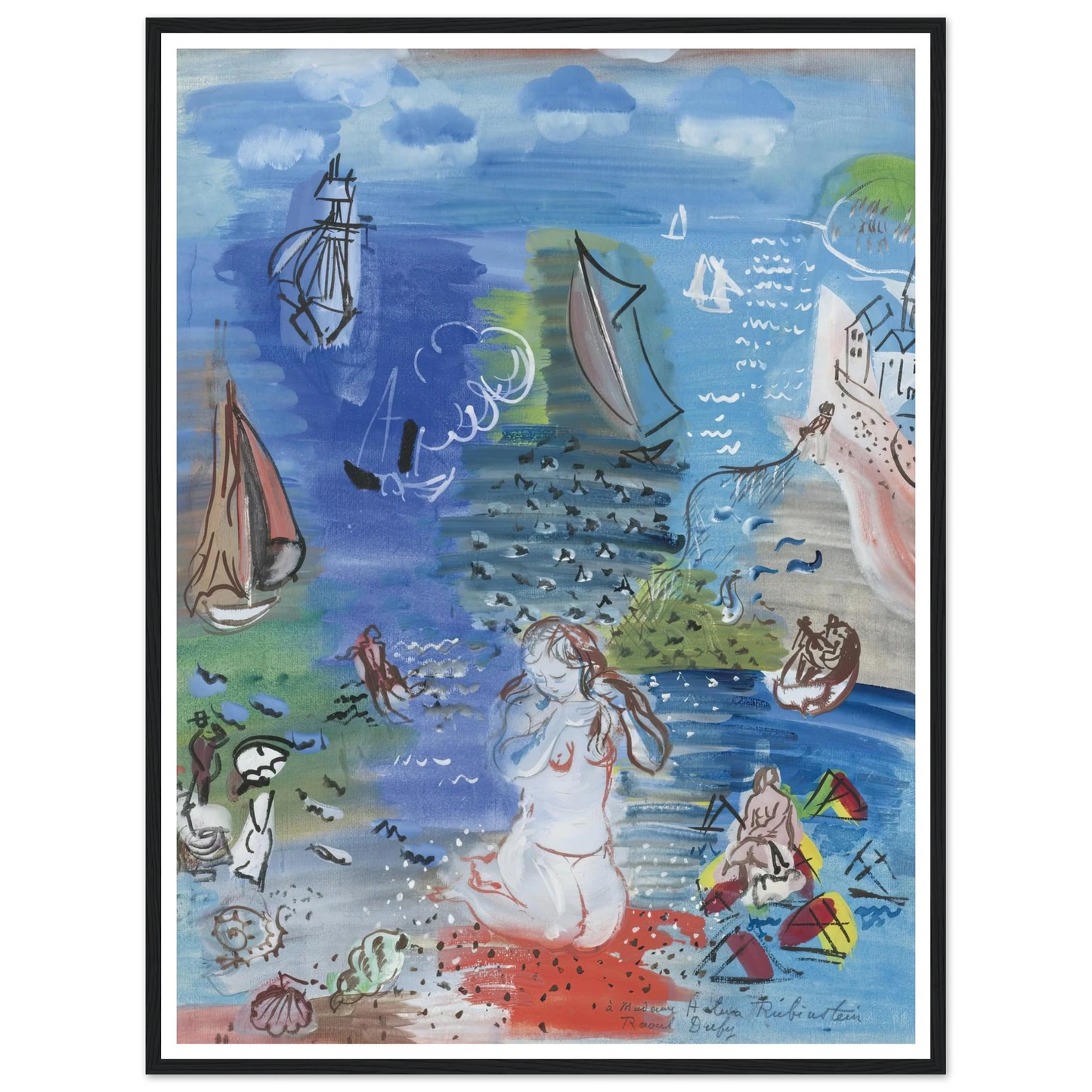 Amphitrite (1939) Art Print | Raoul Dufy - Framed Poster - 30x40 cm / 12x16″ - Black frame