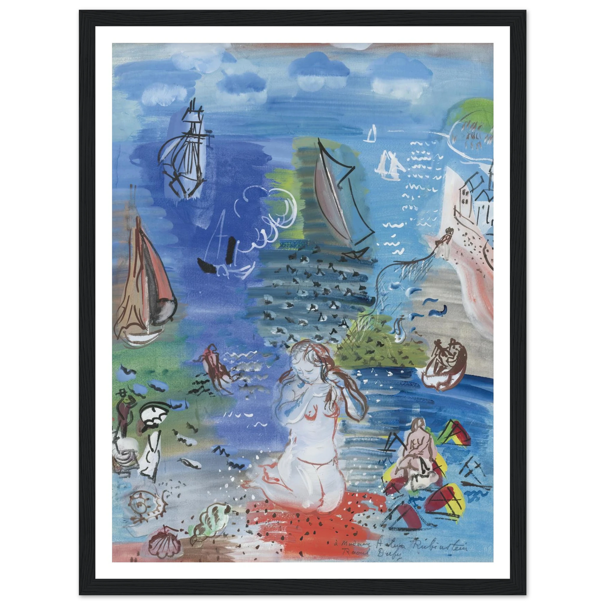 Amphitrite (1939) Art Print | Raoul Dufy - Framed Poster - 30x40 cm / 12x16″ - Black frame