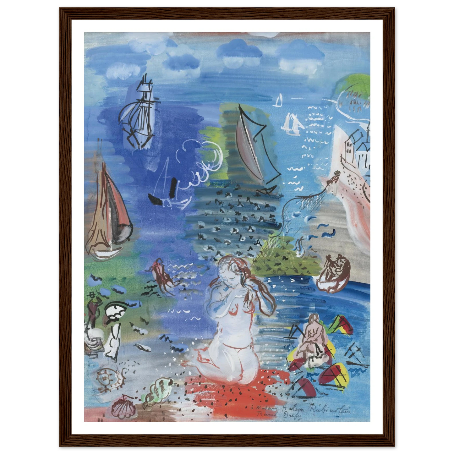 Amphitrite (1939) Art Print | Raoul Dufy - Framed Poster - 30x40 cm / 12x16″ - Black frame