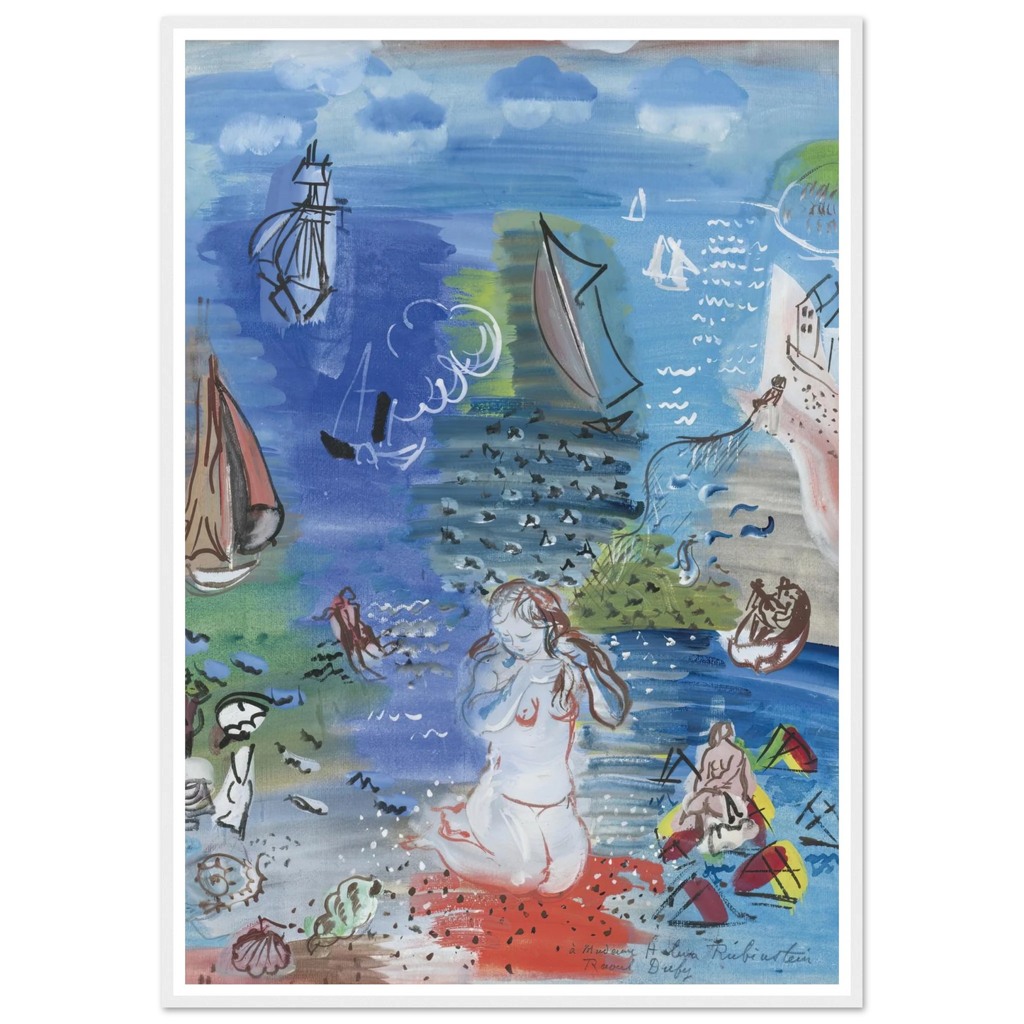 Amphitrite (1939) Art Print | Raoul Dufy - Framed Poster - 30x40 cm / 12x16″ - Black frame