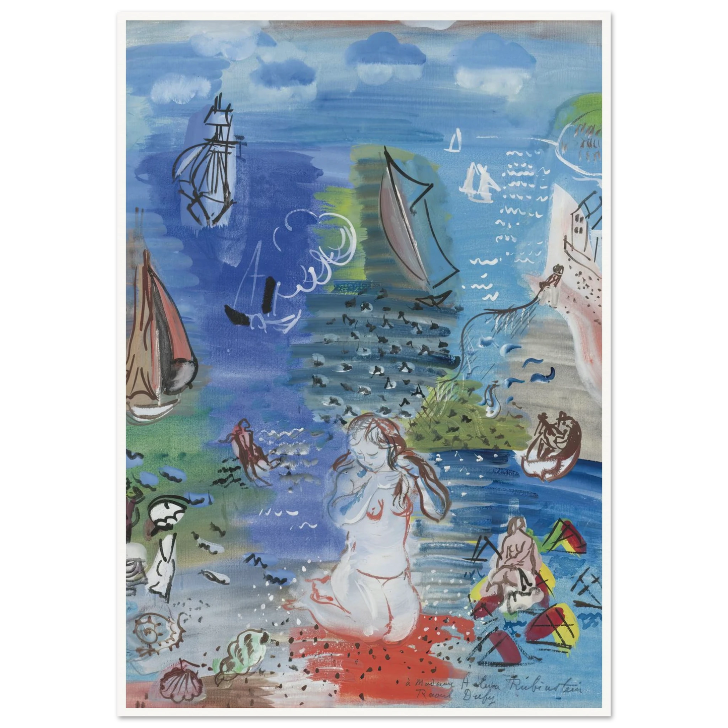 Amphitrite (1939) Art Print | Raoul Dufy - Framed Poster - 30x40 cm / 12x16″ - Black frame