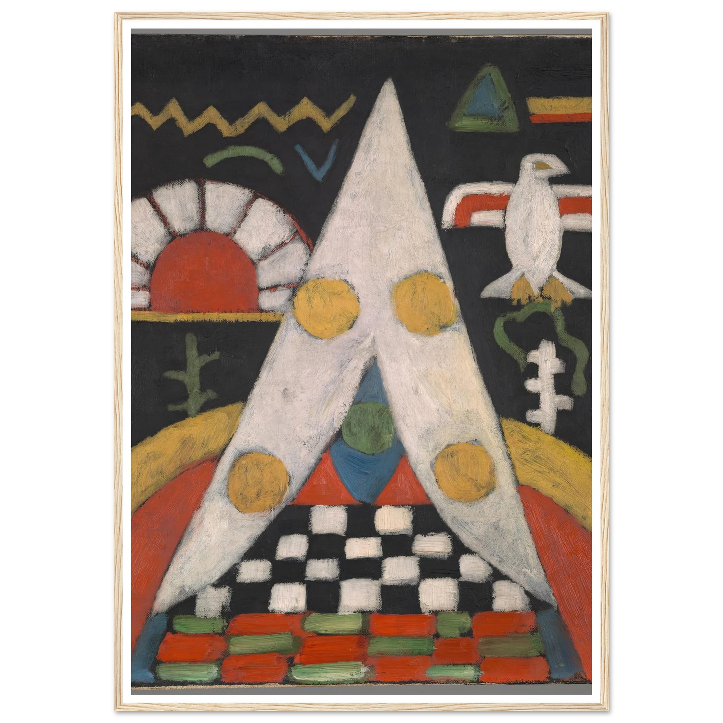 An Abstract Arrangement of American Indian Symbols (1914-1915) Art Print | Marsden Hartley - Framed Poster - 30x40 cm / 12x16″ - Black frame