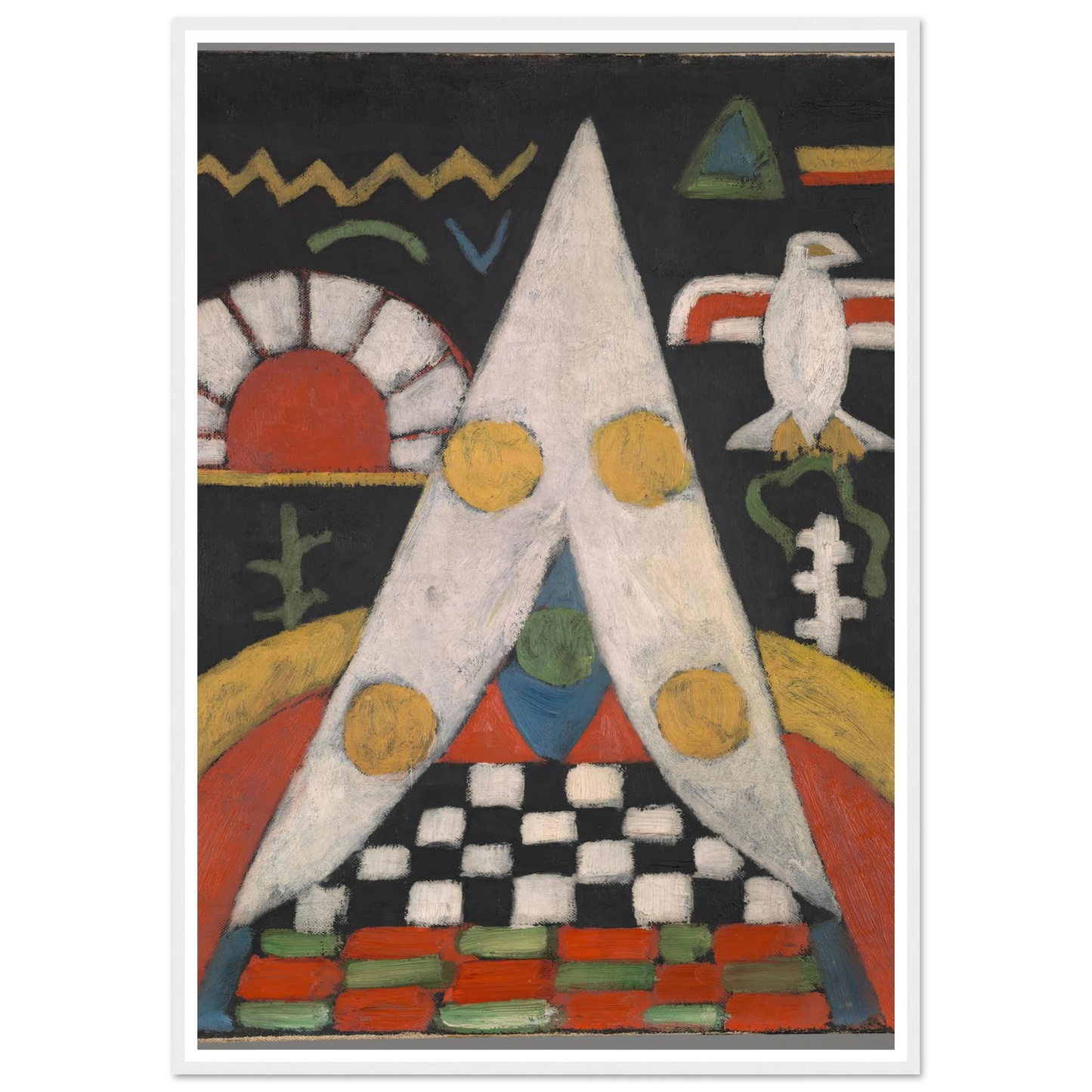 An Abstract Arrangement of American Indian Symbols (1914-1915) Art Print | Marsden Hartley - Framed Poster - 30x40 cm / 12x16″ - Black frame