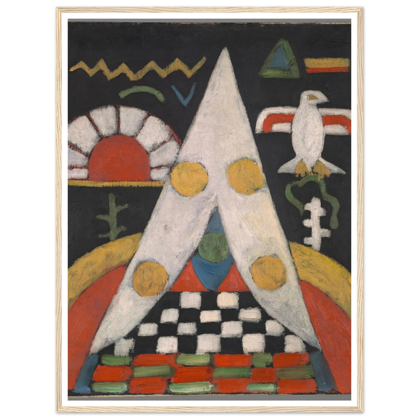 An Abstract Arrangement of American Indian Symbols (1914-1915) Art Print | Marsden Hartley - Framed Poster - 30x40 cm / 12x16″ - Black frame