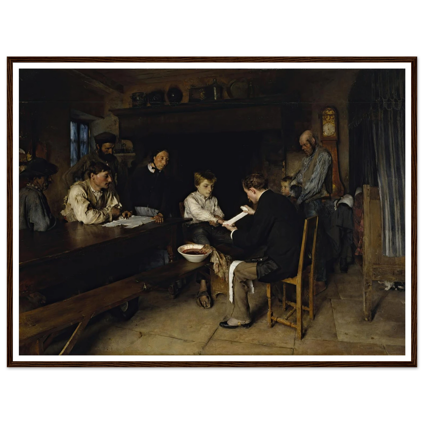 An Accident (1879) Art Print | Pascal Adolphe Jean Dagnan Bouveret - Framed Poster - 30x40 cm / 12x16″ - Black frame