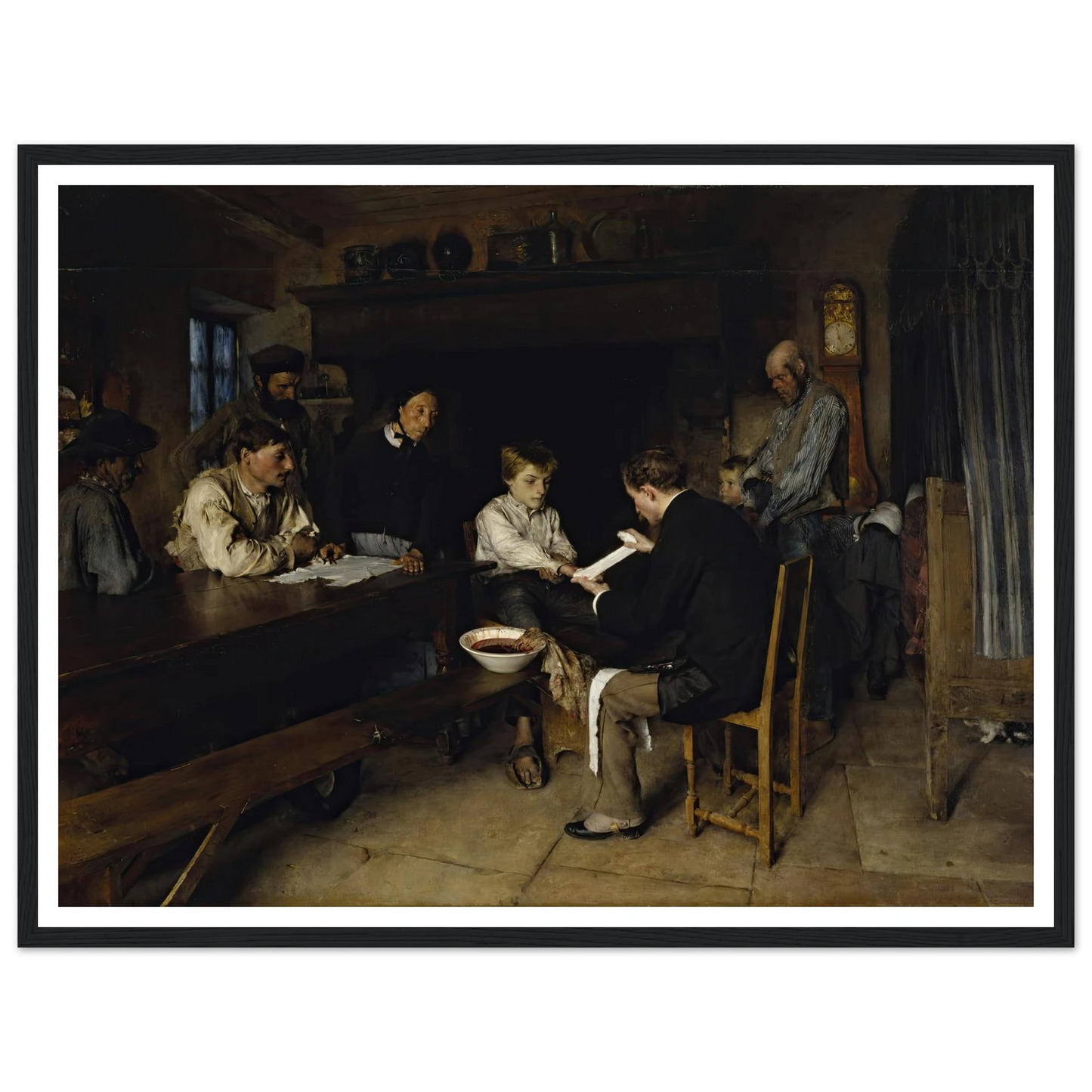 An Accident (1879) Art Print | Pascal Adolphe Jean Dagnan Bouveret - Framed Poster - 30x40 cm / 12x16″ - Black frame
