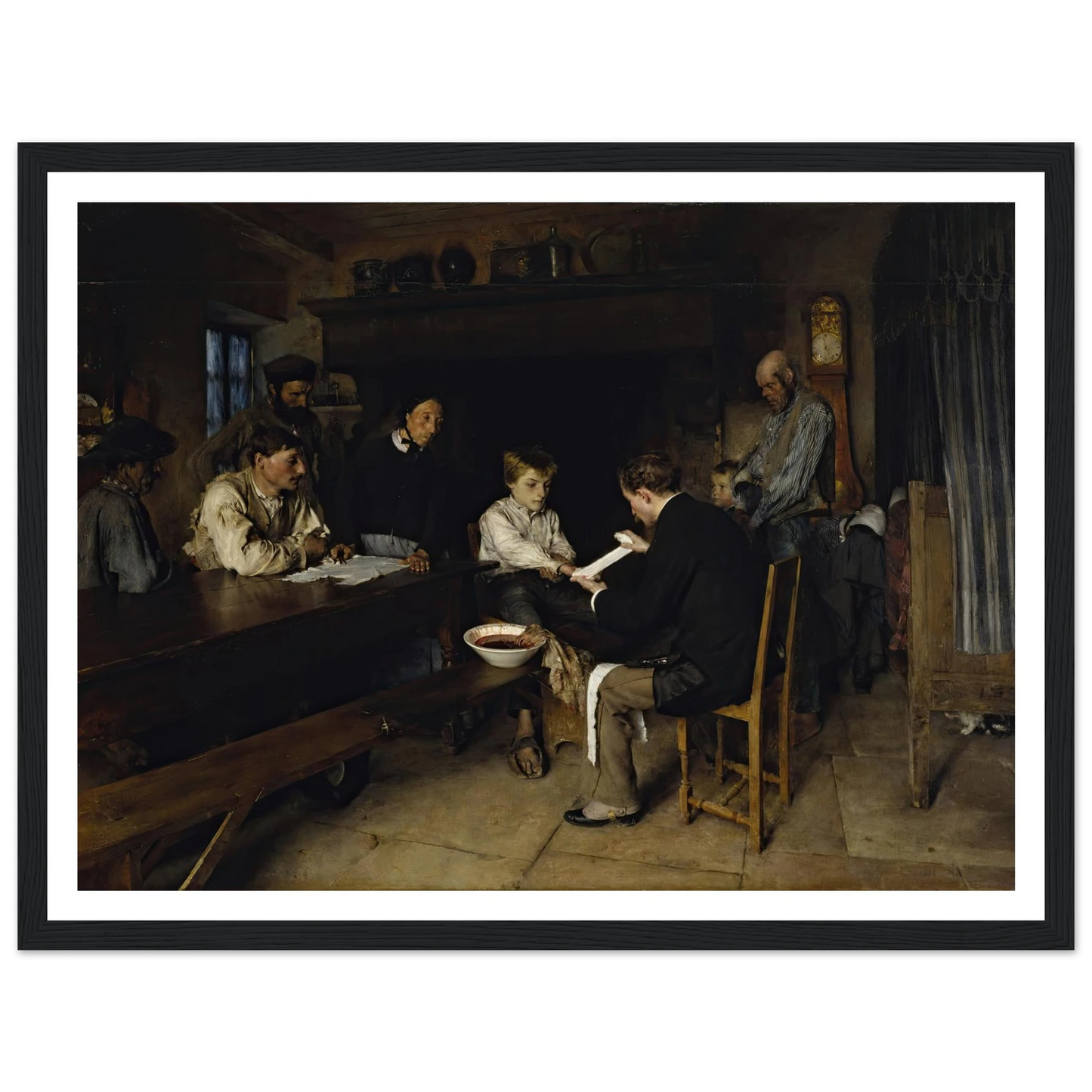 An Accident (1879) Art Print | Pascal Adolphe Jean Dagnan Bouveret - Framed Poster - 30x40 cm / 12x16″ - Black frame