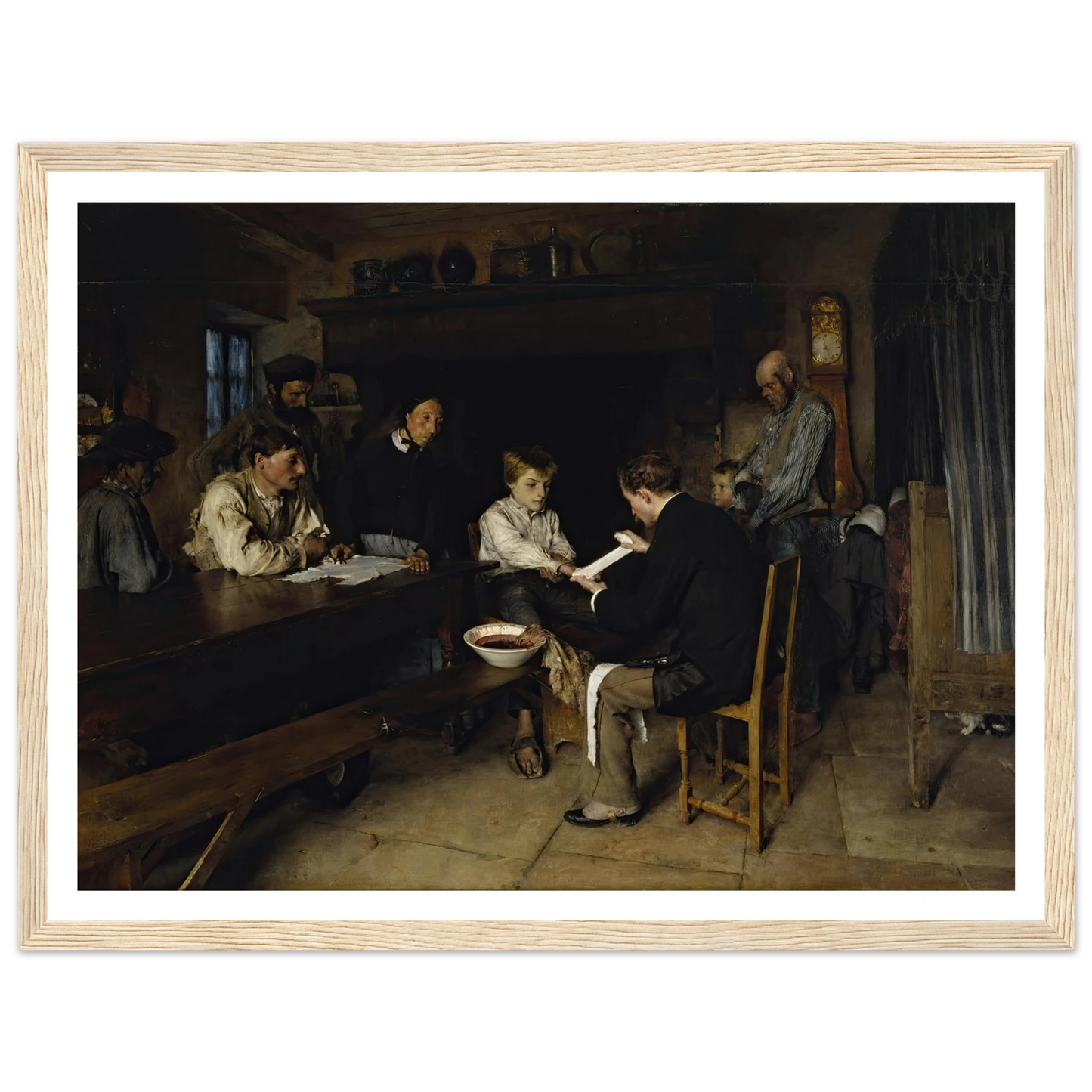 An Accident (1879) Art Print | Pascal Adolphe Jean Dagnan Bouveret - Framed Poster - 30x40 cm / 12x16″ - Black frame