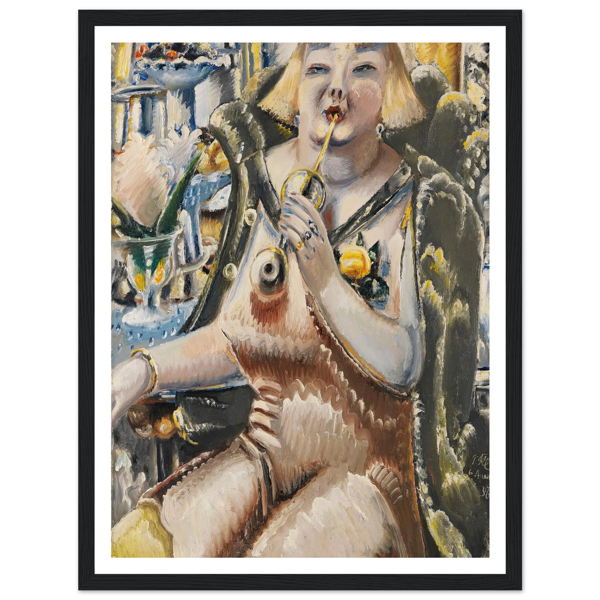 An der Bar (The Star at the Show) (1938) Art Print | Paul Kleinschmidt - Framed Poster - 30x40 cm / 12x16″ - Black frame