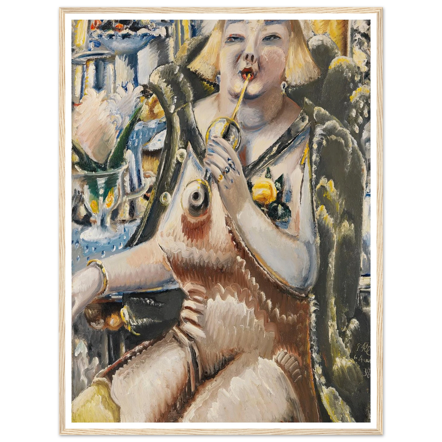 An der Bar (The Star at the Show) (1938) Art Print | Paul Kleinschmidt - Framed Poster - 30x40 cm / 12x16″ - Black frame