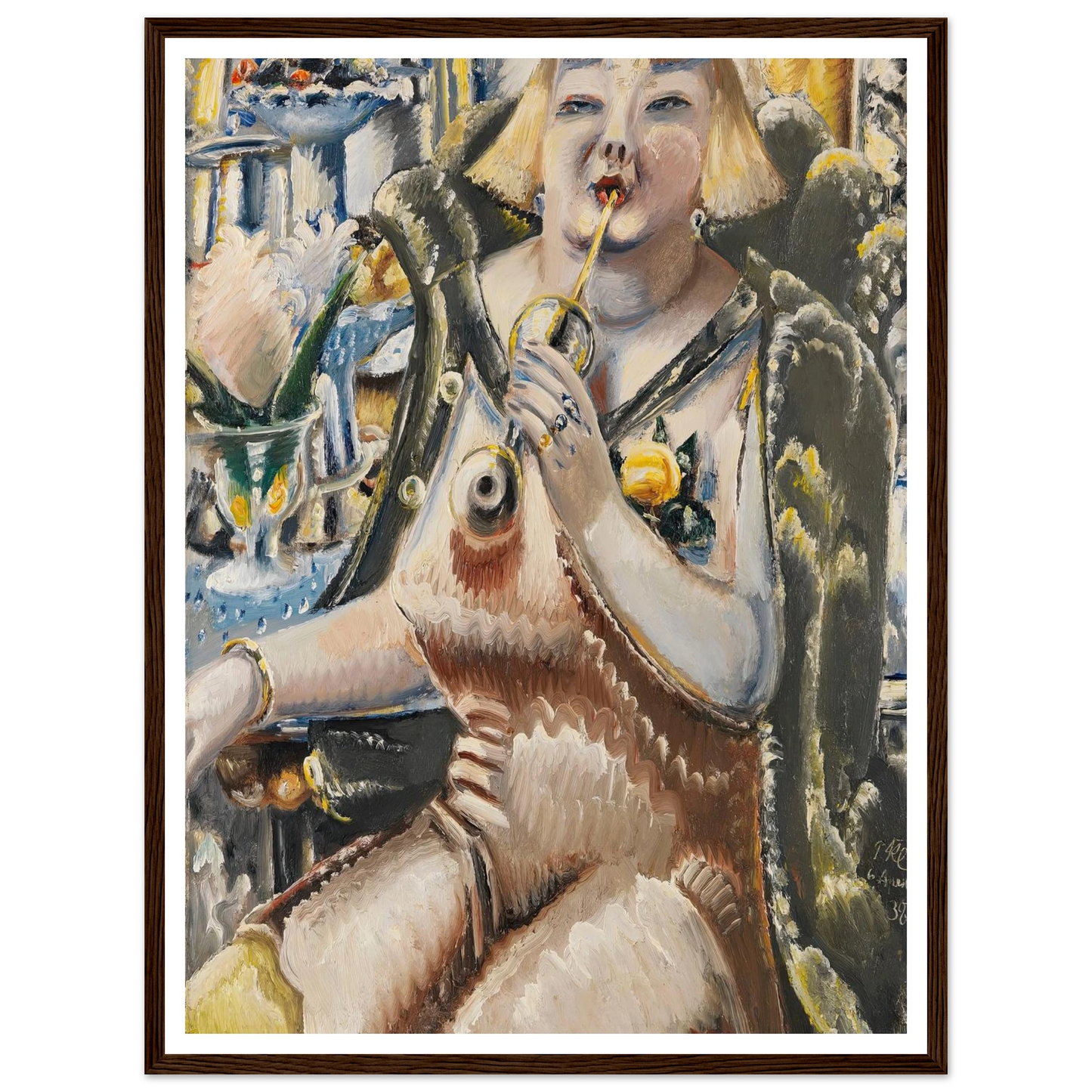 An der Bar (The Star at the Show) (1938) Art Print | Paul Kleinschmidt - Framed Poster - 30x40 cm / 12x16″ - Black frame