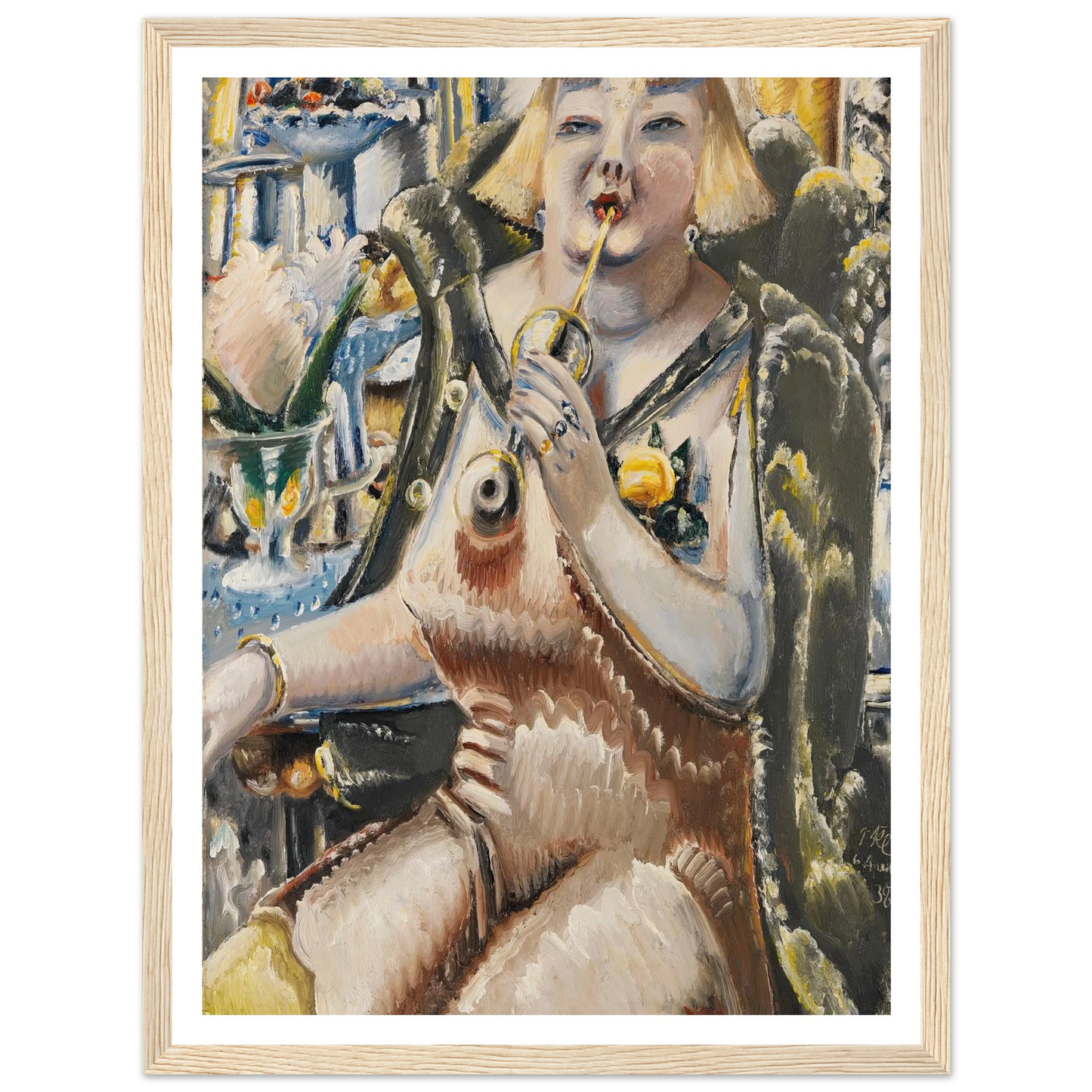 An der Bar (The Star at the Show) (1938) Art Print | Paul Kleinschmidt - Framed Poster - 30x40 cm / 12x16″ - Black frame