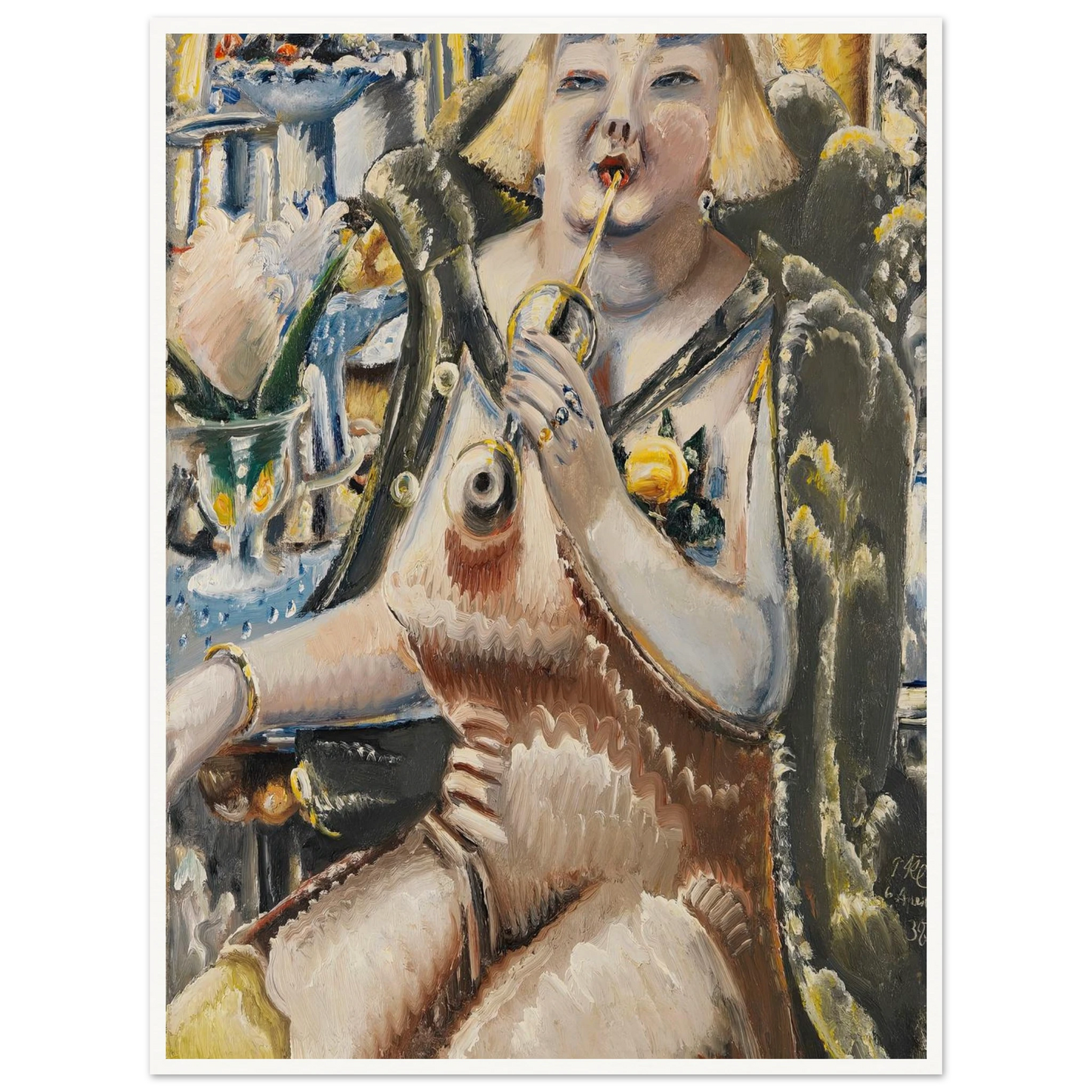 An der Bar (The Star at the Show) (1938) Art Print | Paul Kleinschmidt - Framed Poster - 30x40 cm / 12x16″ - Black frame