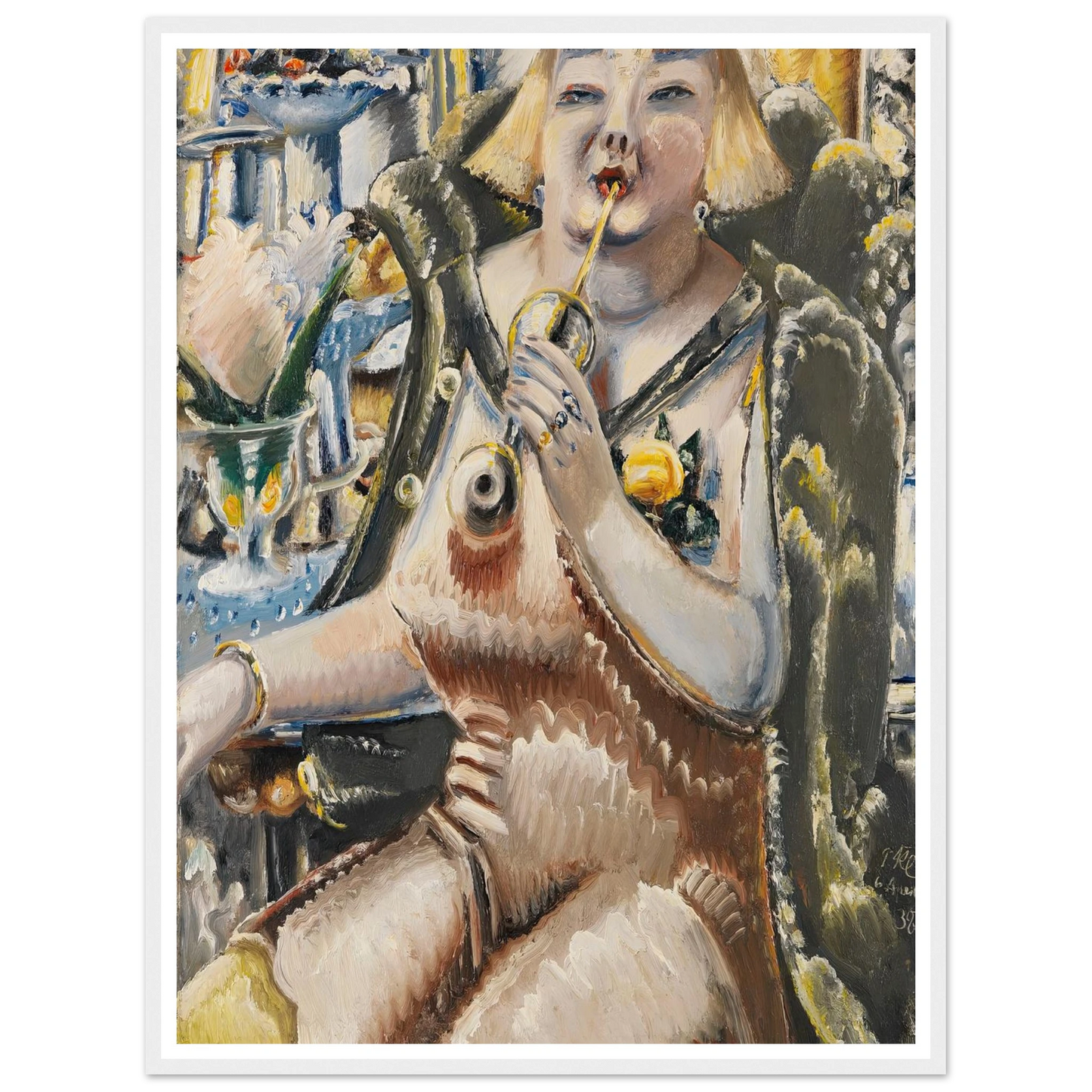 An der Bar (The Star at the Show) (1938) Art Print | Paul Kleinschmidt - Framed Poster - 30x40 cm / 12x16″ - Black frame