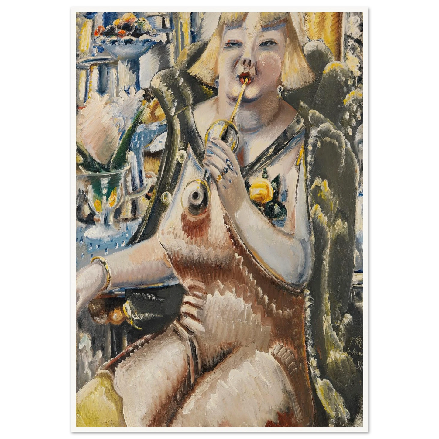 An der Bar (The Star at the Show) (1938) Art Print | Paul Kleinschmidt - Framed Poster - 30x40 cm / 12x16″ - Black frame