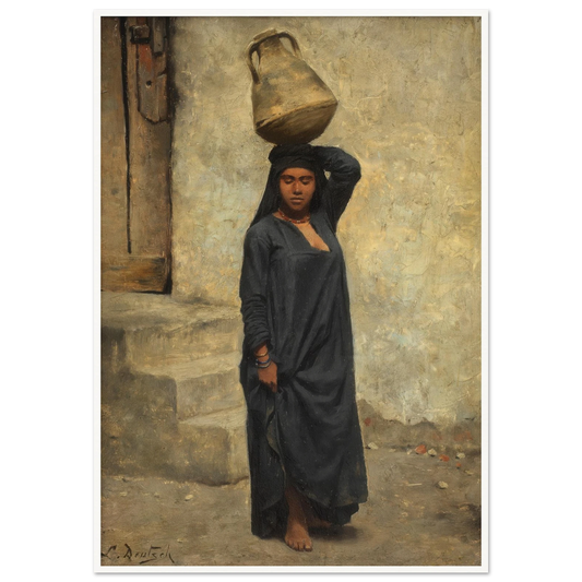 An Egyptian water carrier Art Print | Ludwig Deutsch - Framed Poster - 30x40 cm / 12x16″ - Black frame