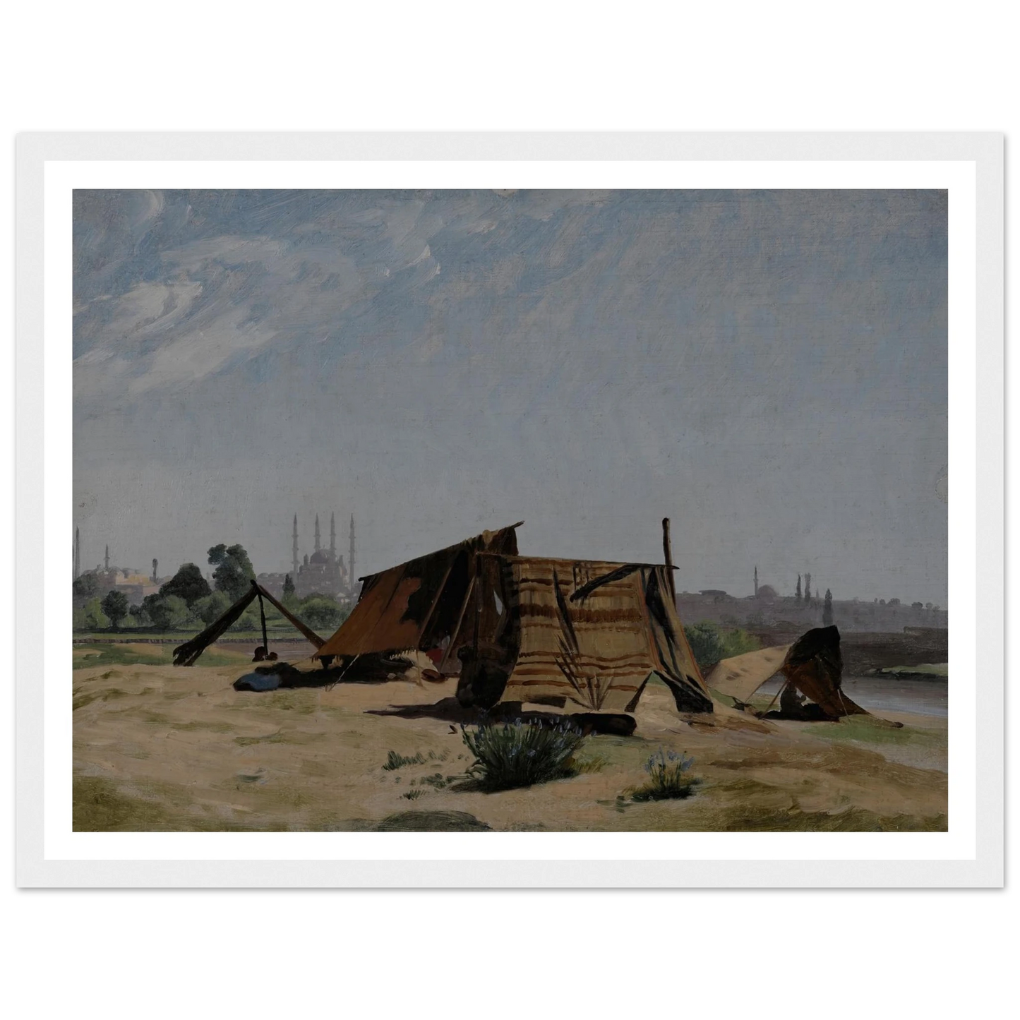 An Encampment before Constantinople Art Print | Jean Leon Gerome - Framed Poster - 30x40 cm / 12x16″ - Black frame