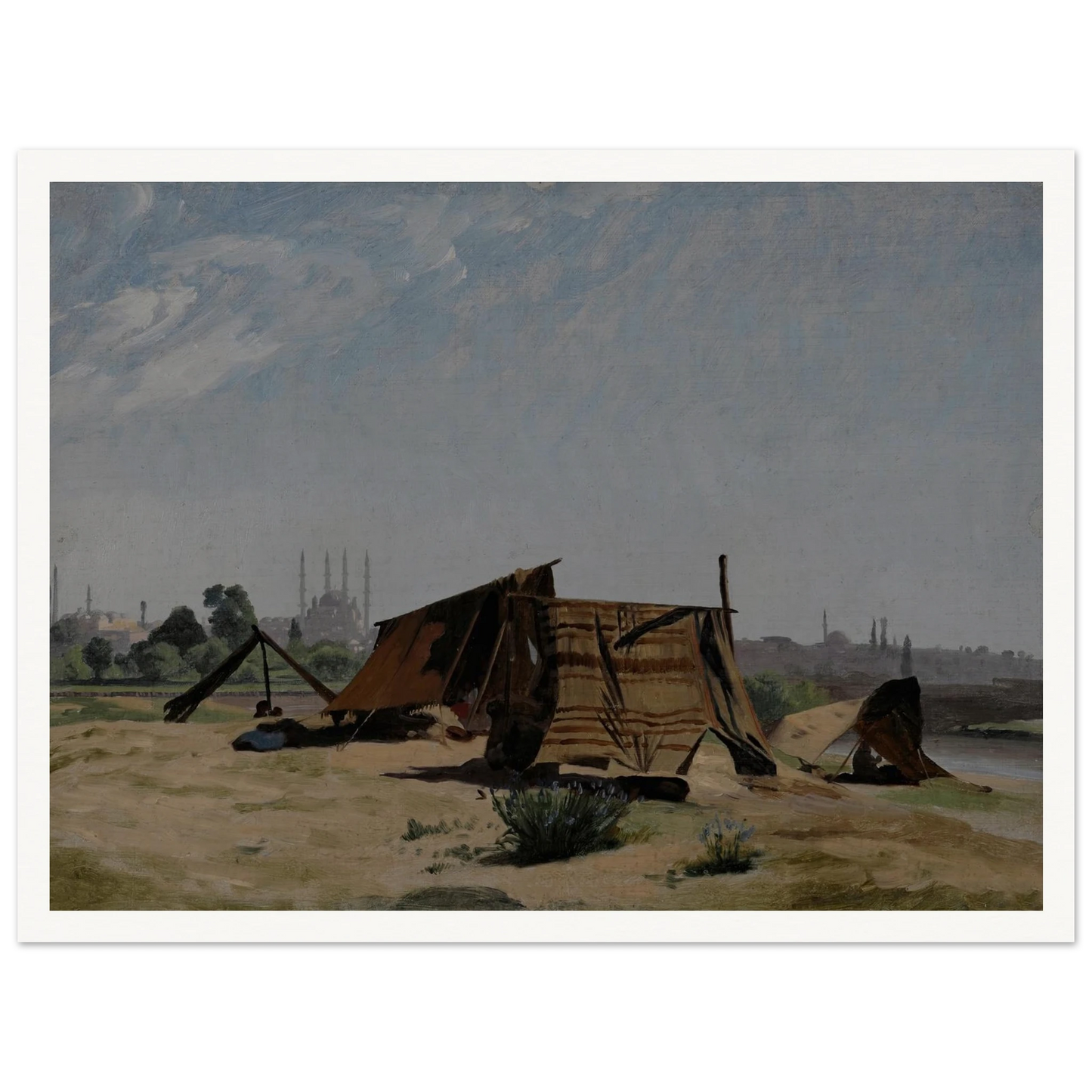 An Encampment before Constantinople Art Print | Jean Leon Gerome - Framed Poster - 30x40 cm / 12x16″ - Black frame