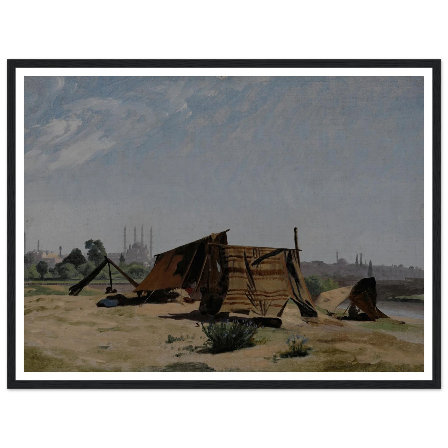An Encampment before Constantinople Art Print | Jean Leon Gerome - Framed Poster - 30x40 cm / 12x16″ - Black frame