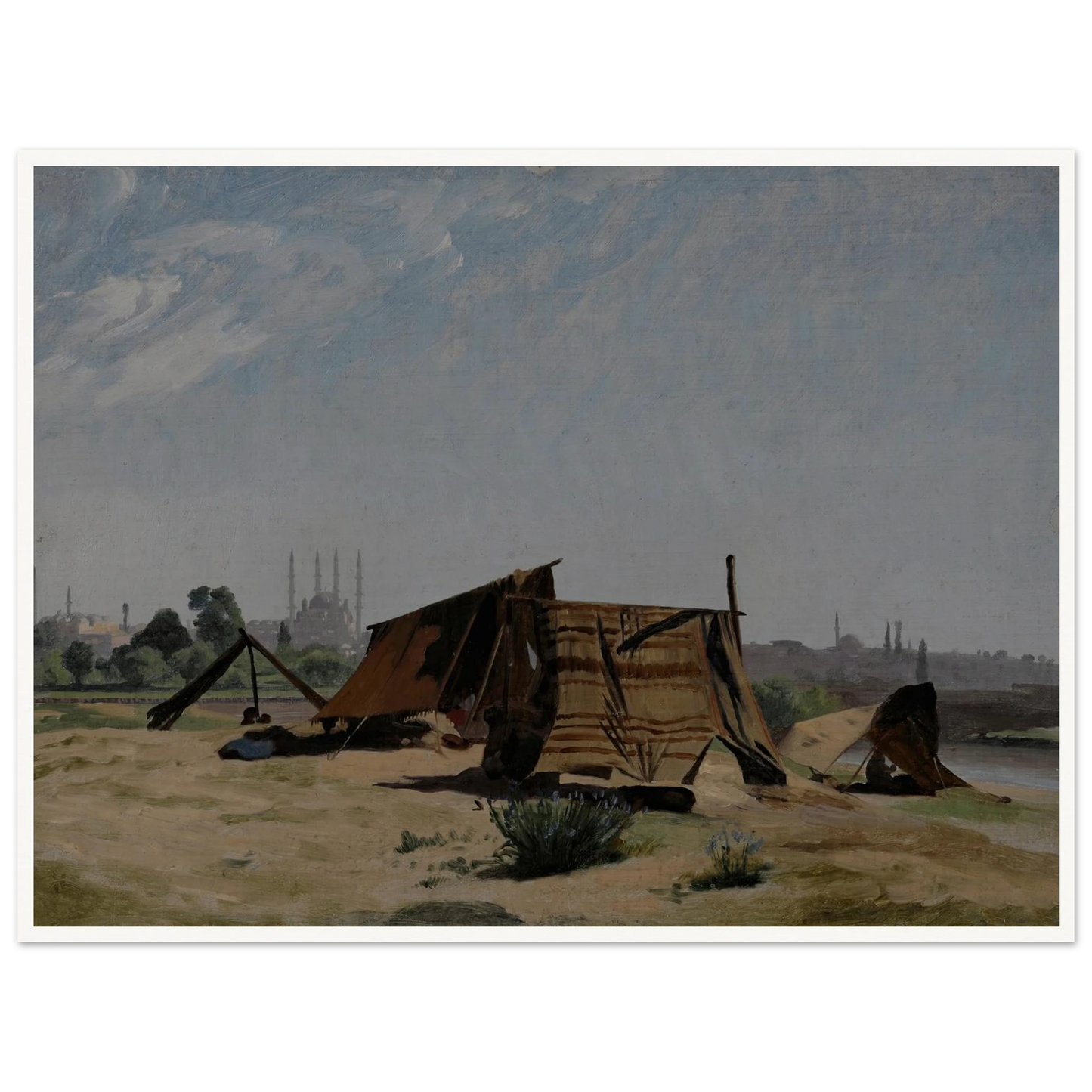 An Encampment before Constantinople Art Print | Jean Leon Gerome - Framed Poster - 30x40 cm / 12x16″ - Black frame