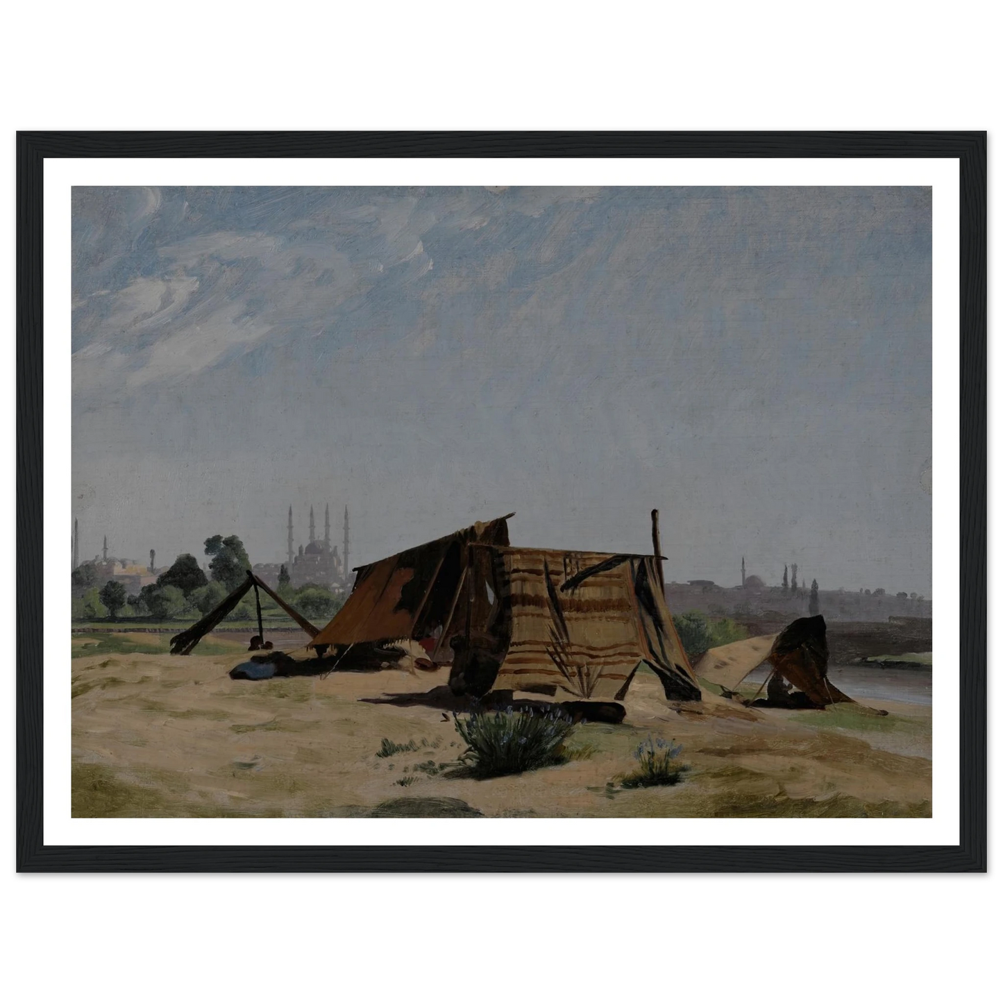 An Encampment before Constantinople Art Print | Jean Leon Gerome - Framed Poster - 30x40 cm / 12x16″ - Black frame