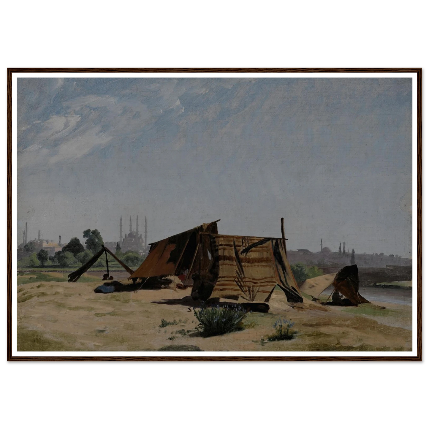 An Encampment before Constantinople Art Print | Jean Leon Gerome - Framed Poster - 30x40 cm / 12x16″ - Black frame