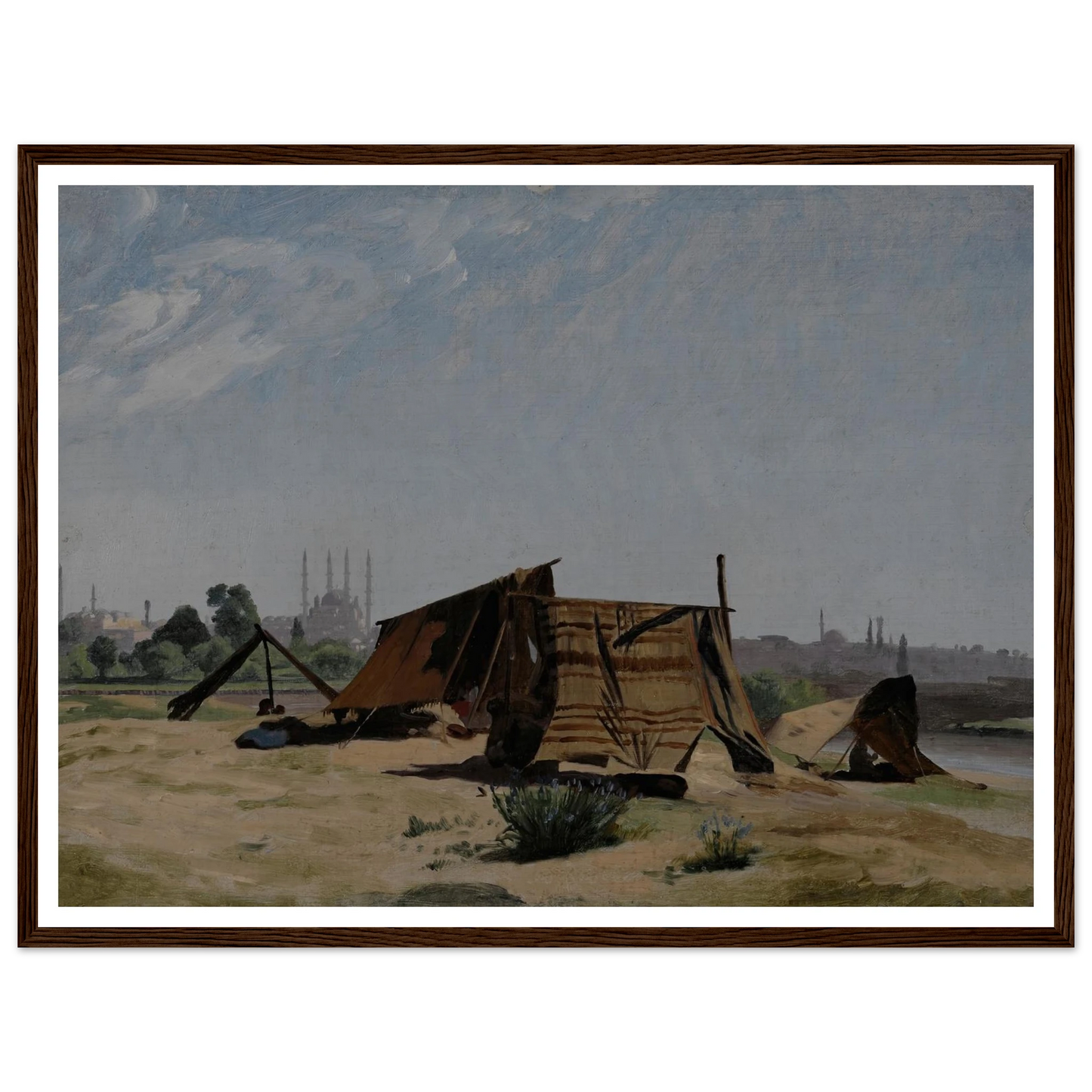 An Encampment before Constantinople Art Print | Jean Leon Gerome - Framed Poster - 30x40 cm / 12x16″ - Black frame