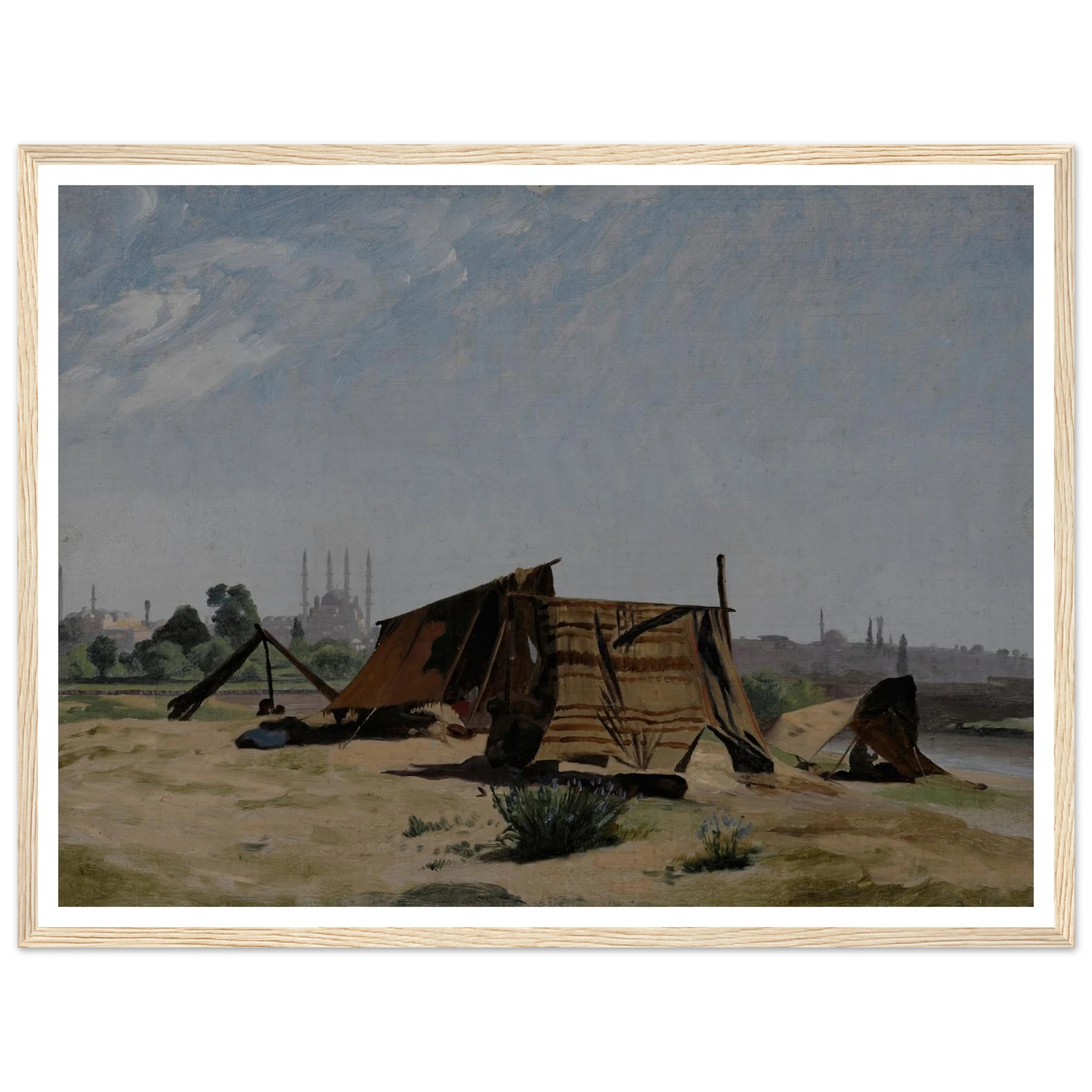 An Encampment before Constantinople Art Print | Jean Leon Gerome - Framed Poster - 30x40 cm / 12x16″ - Black frame