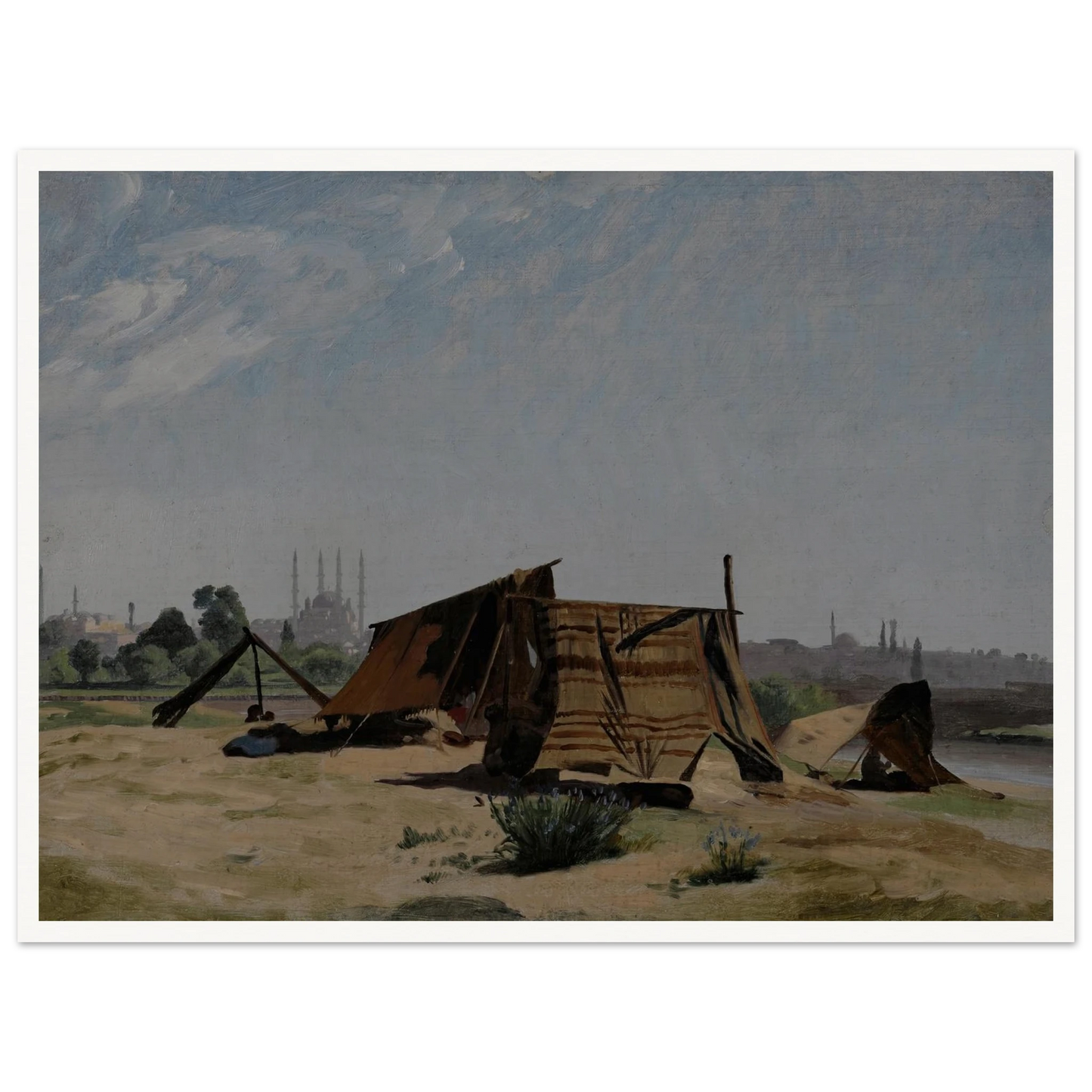 An Encampment before Constantinople Art Print | Jean Leon Gerome - Framed Poster - 30x40 cm / 12x16″ - Black frame