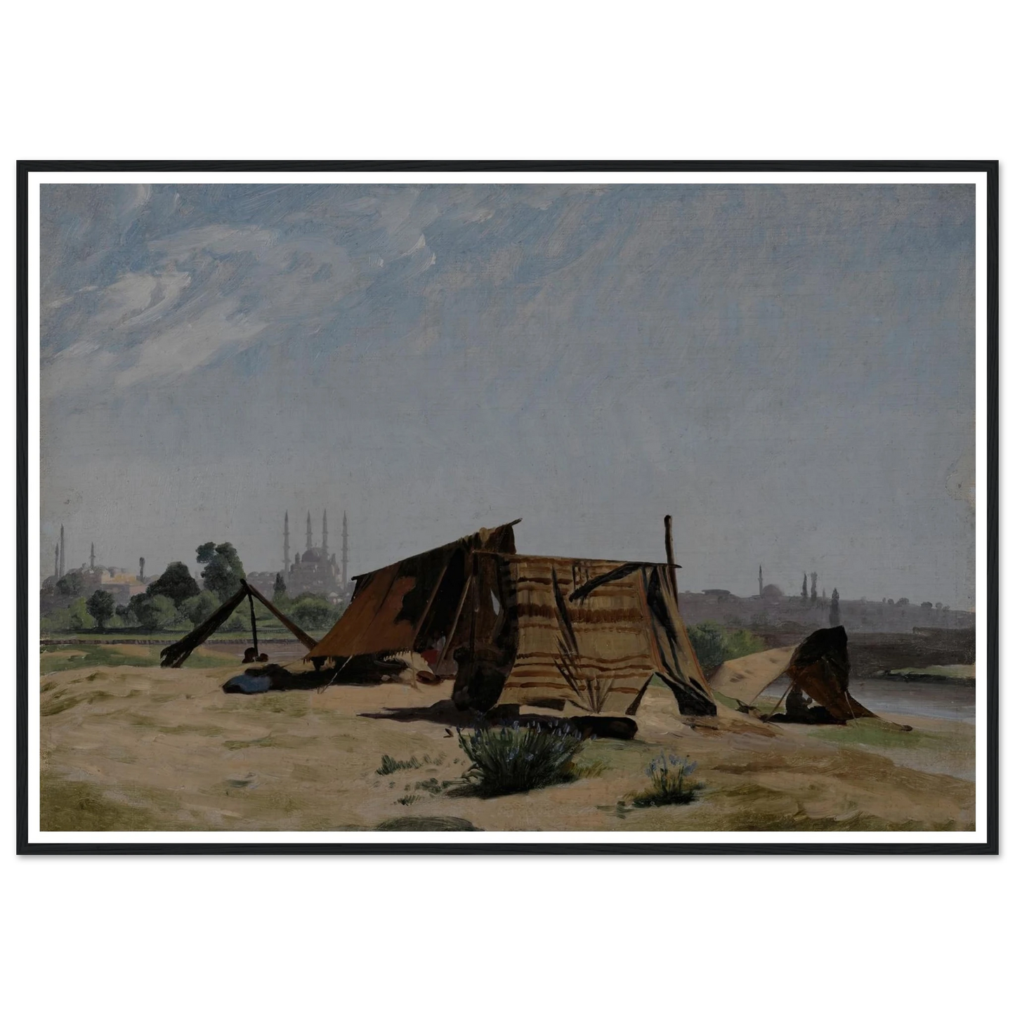 An Encampment before Constantinople Art Print | Jean Leon Gerome - Framed Poster - 30x40 cm / 12x16″ - Black frame