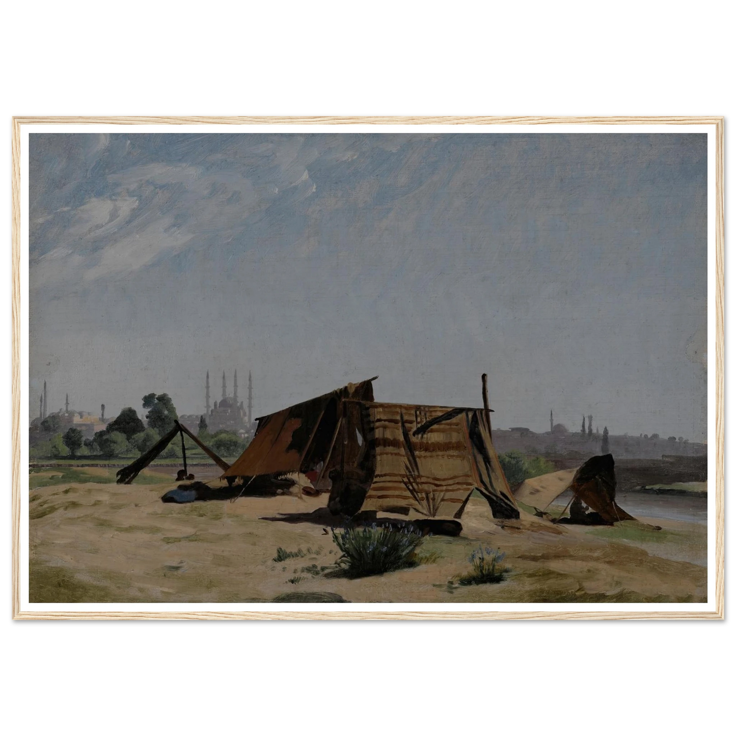 An Encampment before Constantinople Art Print | Jean Leon Gerome - Framed Poster - 30x40 cm / 12x16″ - Black frame