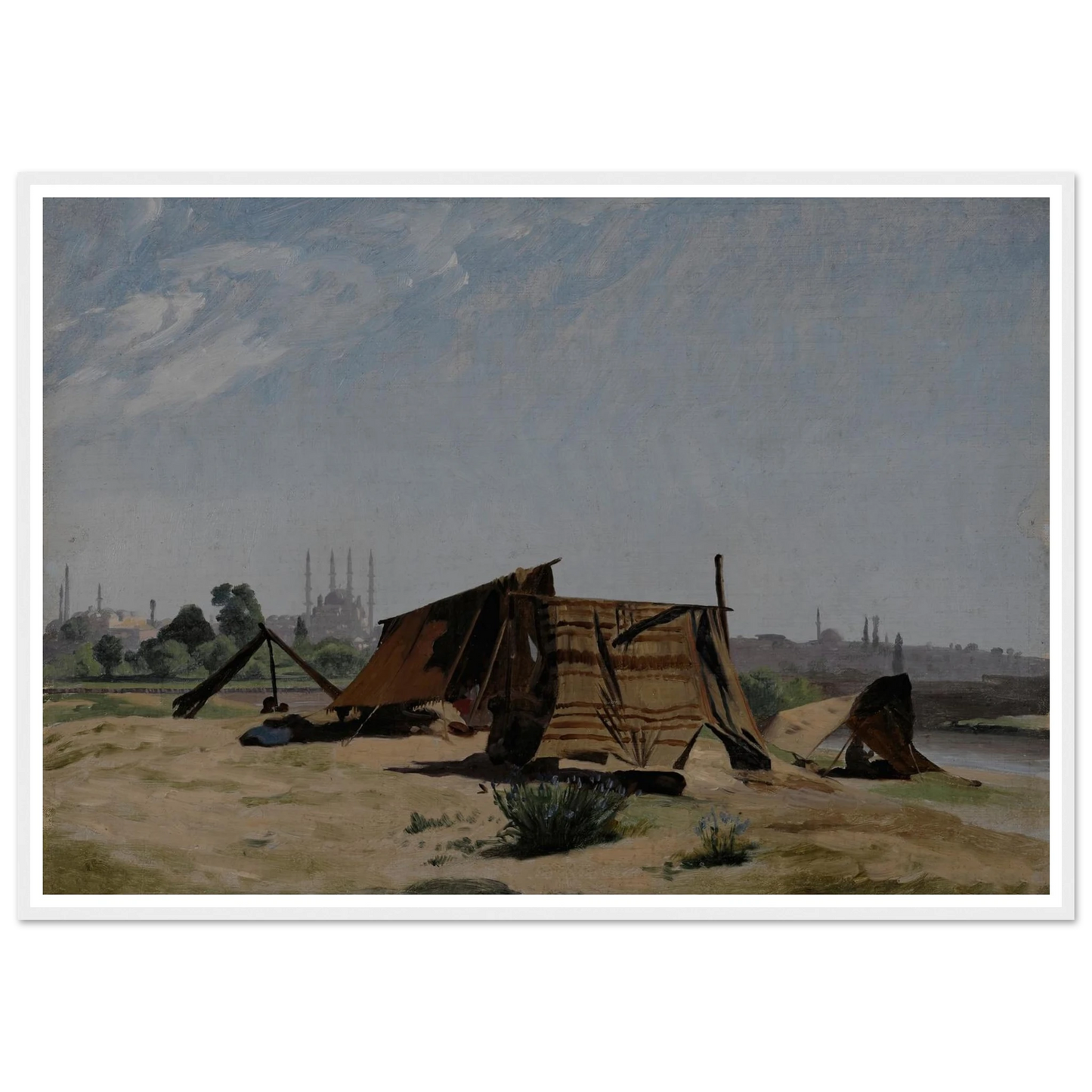 An Encampment before Constantinople Art Print | Jean Leon Gerome - Framed Poster - 30x40 cm / 12x16″ - Black frame