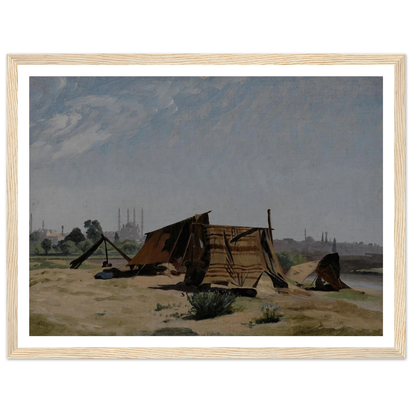 An Encampment before Constantinople Art Print | Jean Leon Gerome - Framed Poster - 30x40 cm / 12x16″ - Black frame