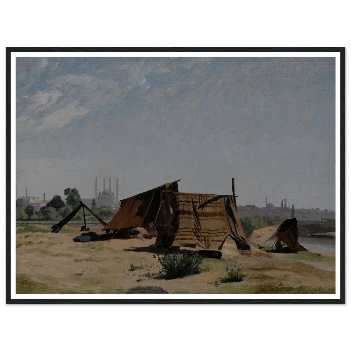 An Encampment before Constantinople Art Print | Jean Leon Gerome - Framed Poster - 30x40 cm / 12x16″ - Black frame