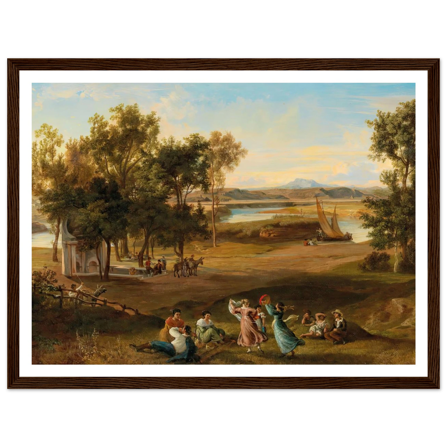 An idyllic southern landscape Art Print | Josef Hoffmann - Framed Poster - 30x40 cm / 12x16″ - Black frame