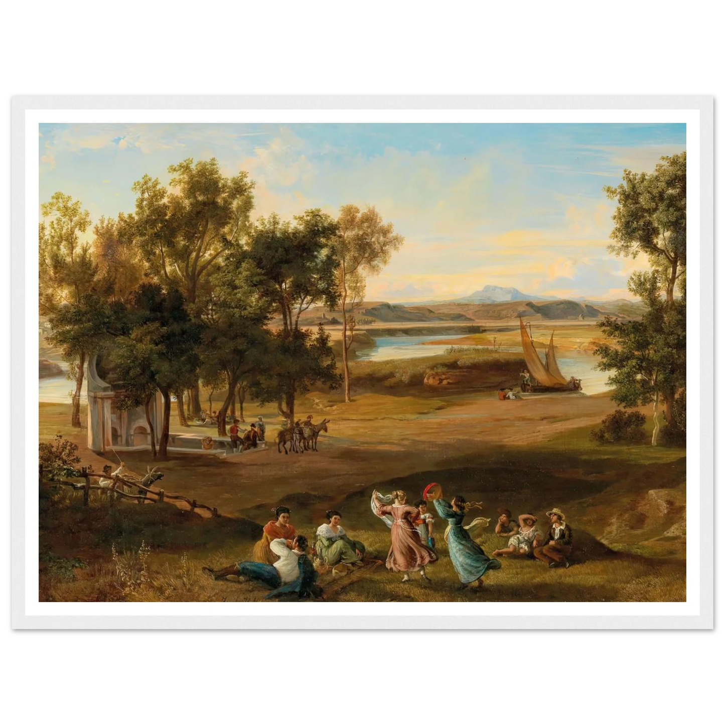 An idyllic southern landscape Art Print | Josef Hoffmann - Framed Poster - 30x40 cm / 12x16″ - Black frame