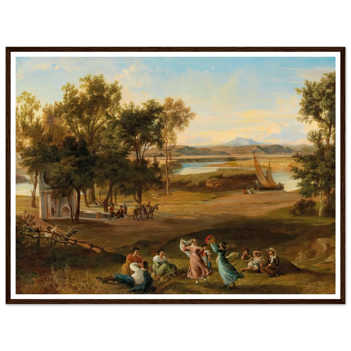 An idyllic southern landscape Art Print | Josef Hoffmann - Framed Poster - 30x40 cm / 12x16″ - Black frame