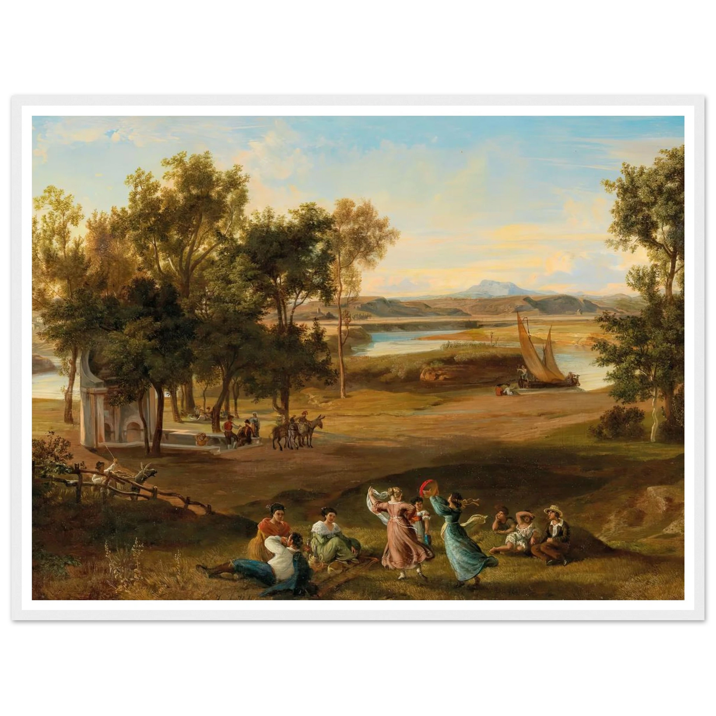 An idyllic southern landscape Art Print | Josef Hoffmann - Framed Poster - 30x40 cm / 12x16″ - Black frame