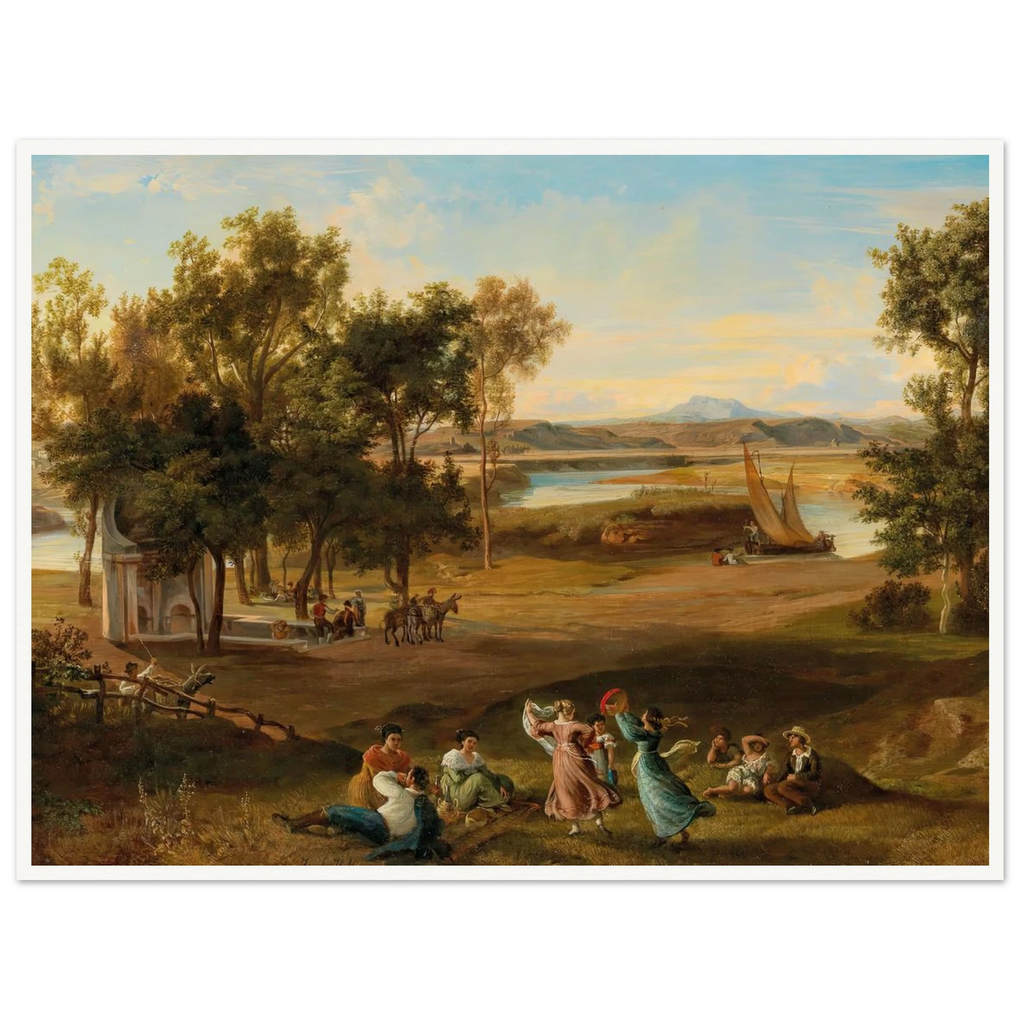 An idyllic southern landscape Art Print | Josef Hoffmann - Framed Poster - 30x40 cm / 12x16″ - Black frame