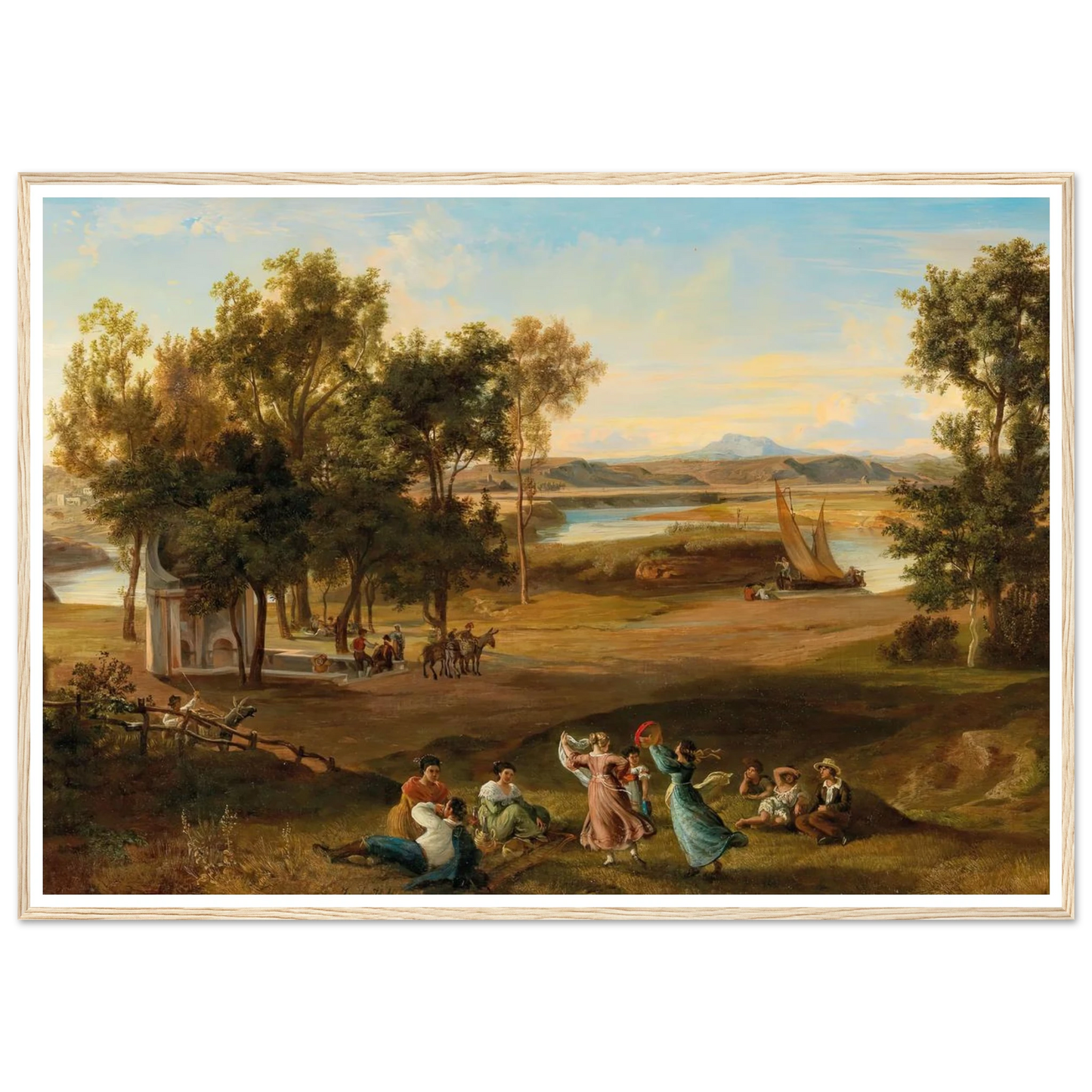 An idyllic southern landscape Art Print | Josef Hoffmann - Framed Poster - 30x40 cm / 12x16″ - Black frame