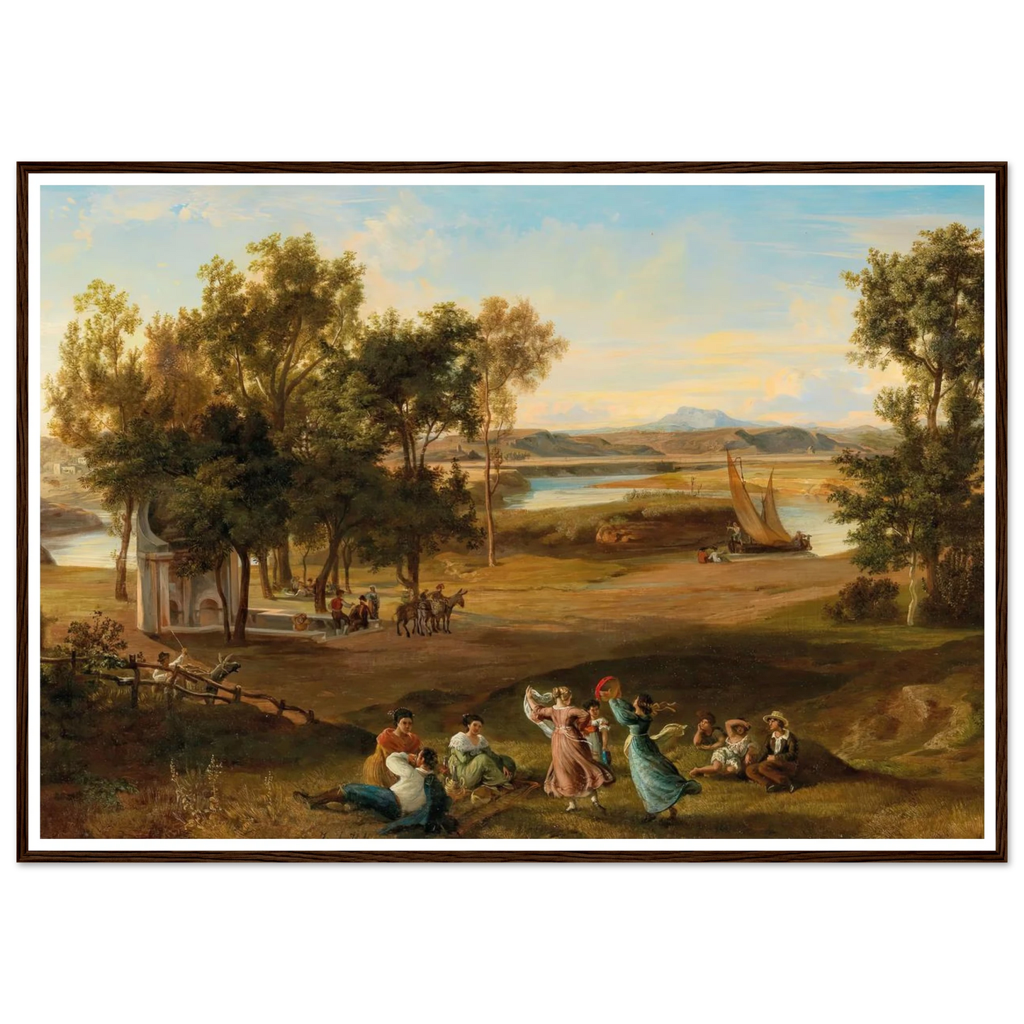 An idyllic southern landscape Art Print | Josef Hoffmann - Framed Poster - 30x40 cm / 12x16″ - Black frame
