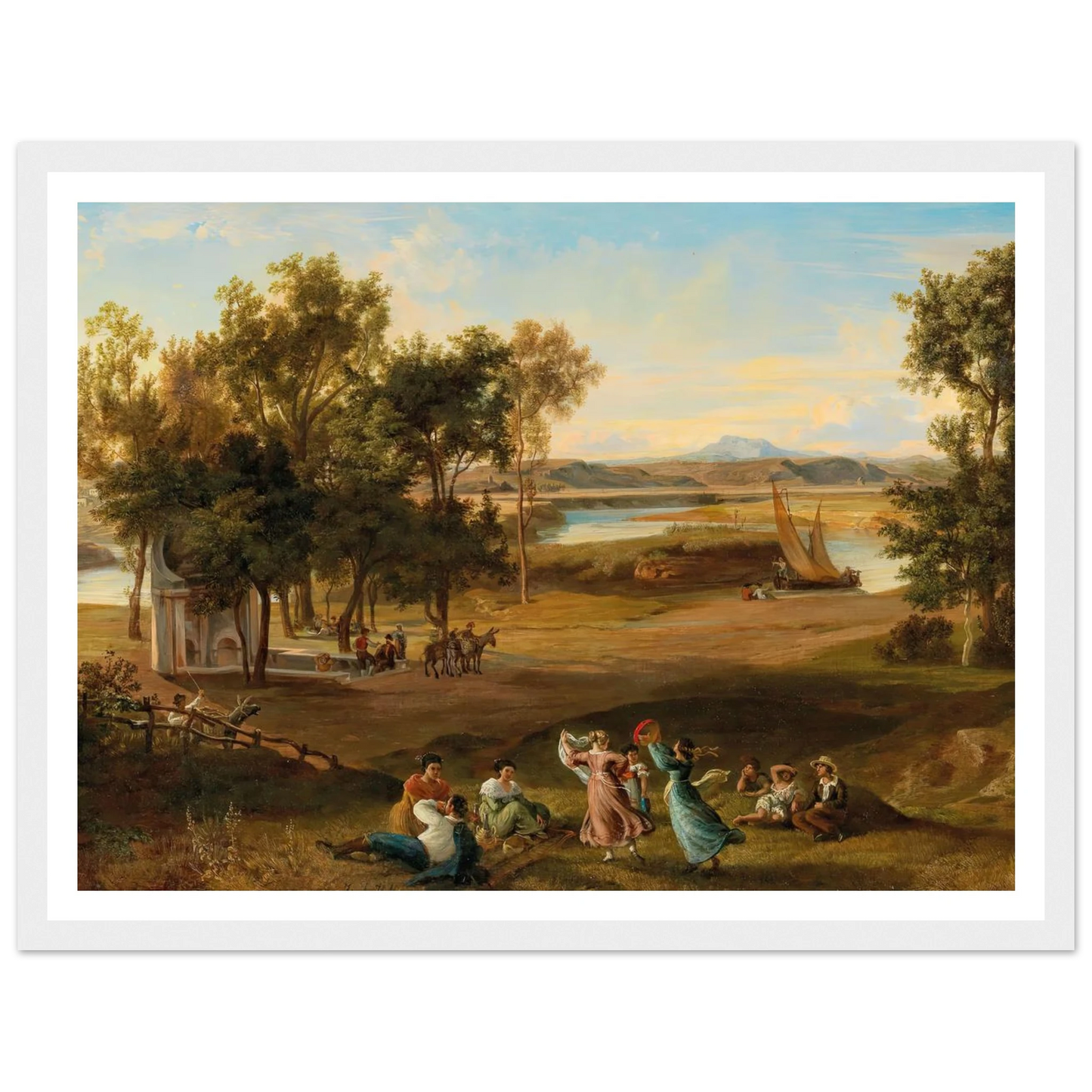 An idyllic southern landscape Art Print | Josef Hoffmann - Framed Poster - 30x40 cm / 12x16″ - Black frame