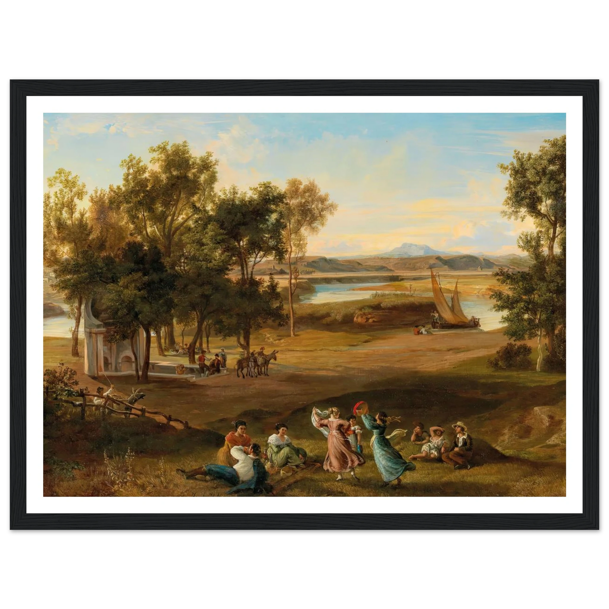 An idyllic southern landscape Art Print | Josef Hoffmann - Framed Poster - 30x40 cm / 12x16″ - Black frame