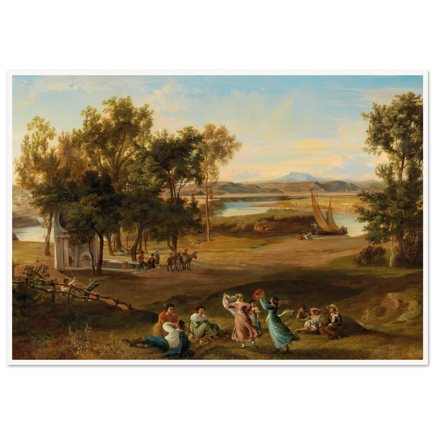 An idyllic southern landscape Art Print | Josef Hoffmann - Framed Poster - 30x40 cm / 12x16″ - Black frame