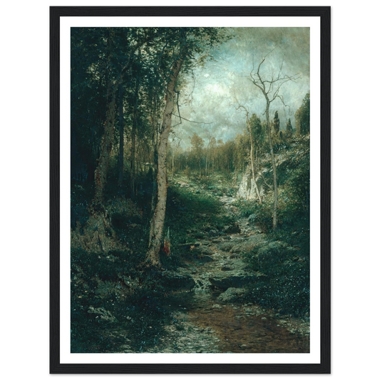 An Old Clearing (1881) Art Print | Alexander Helwig Wyant - Framed Poster - 30x40 cm / 12x16″ - Black frame