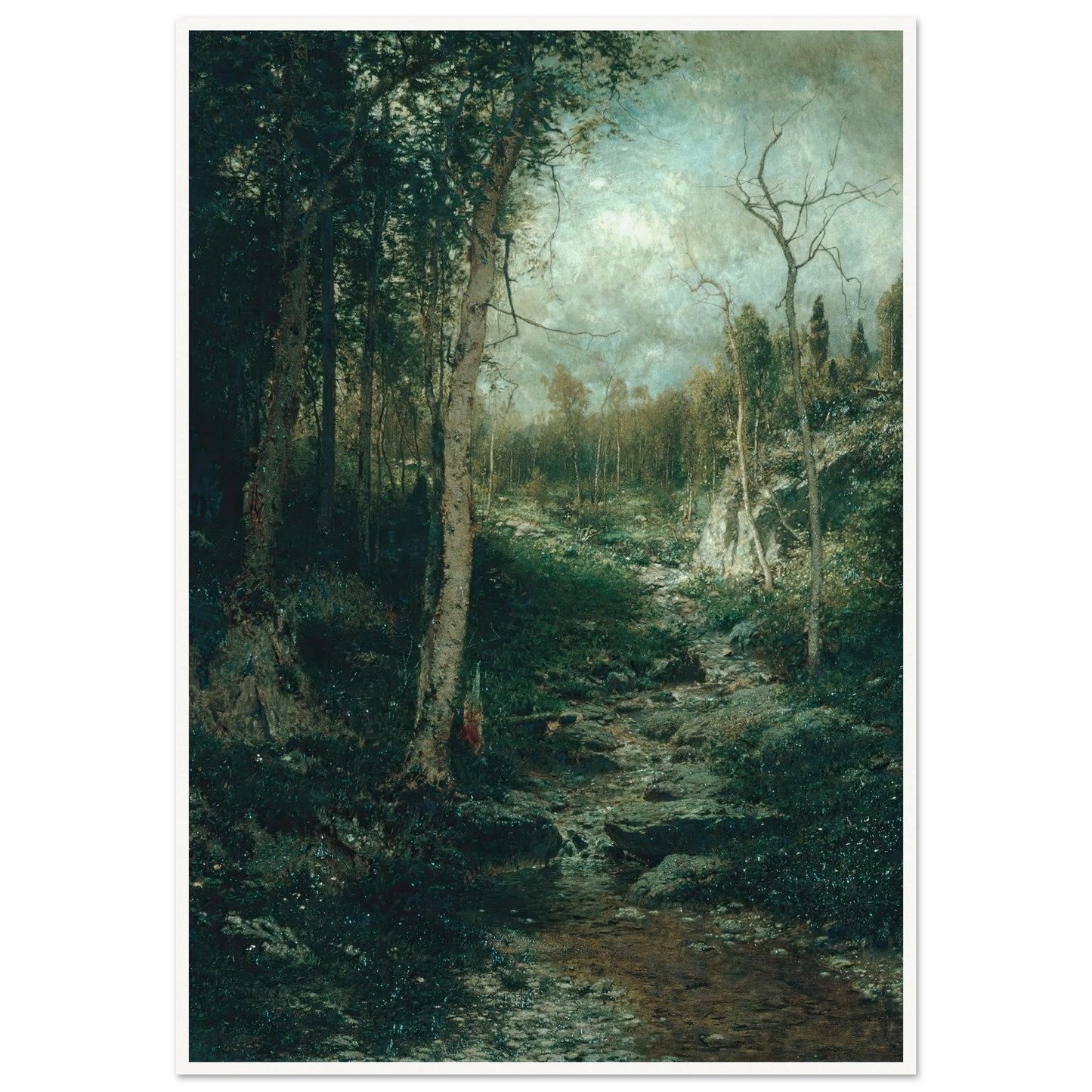 An Old Clearing (1881) Art Print | Alexander Helwig Wyant - Framed Poster - 30x40 cm / 12x16″ - Black frame