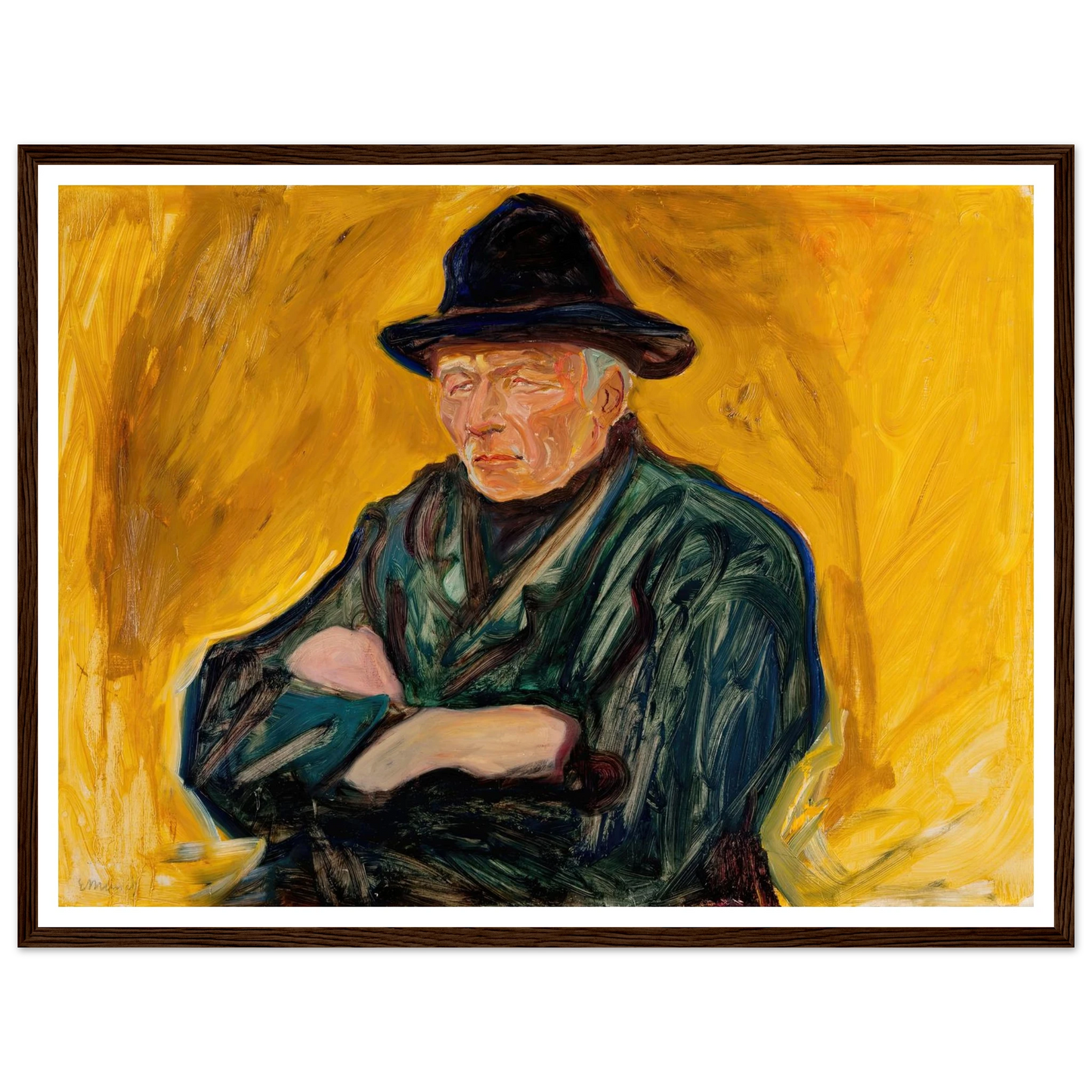 An Old Man (ca 1902) Art Print | Edvard Munch - Framed Poster - 30x40 cm / 12x16″ - Black frame